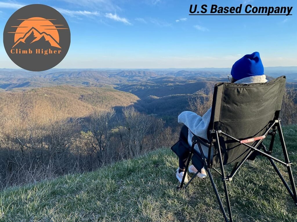 Climb Higher Outdoors USB Heated Folding Camping Chair, Camping Chair for Adults, Heated Folding Chair, Outdoor Gear, (Battery NOT Included)