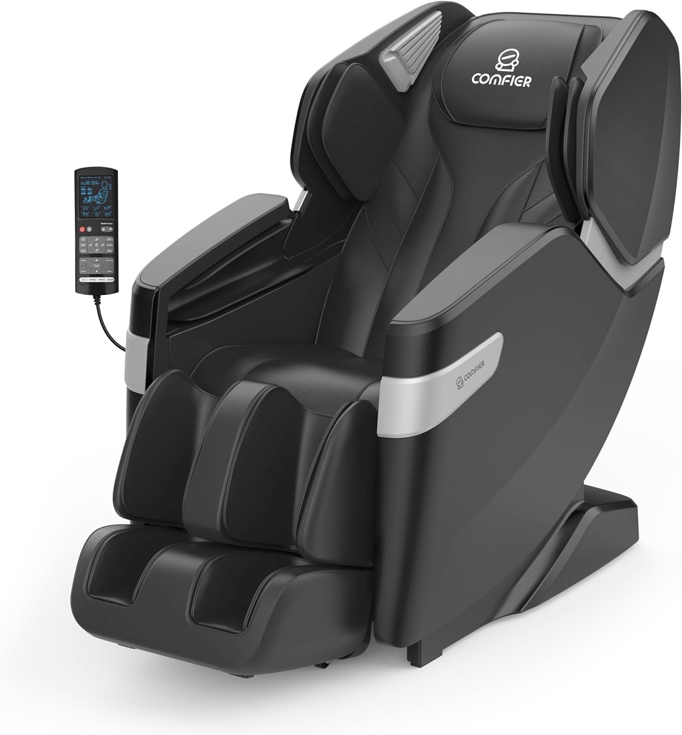 COMFIER Massage Chair Full Body SL Track Zero Gravity Massage Chair Recliner, Bluetooth Speaker, Heating  Foot Calf Massage, 3D Shiatsu, 11 Auto Massage Program-Black