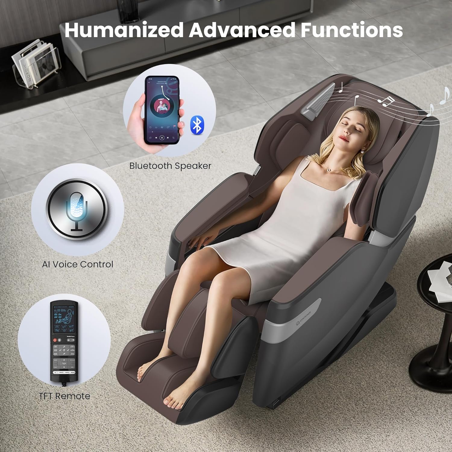 COMFIER Massage Chair Full Body SL Track Zero Gravity Massage Chair Recliner, Bluetooth Speaker, Heating  Foot Calf Massage, 3D Shiatsu, 11 Auto Massage Program-Black