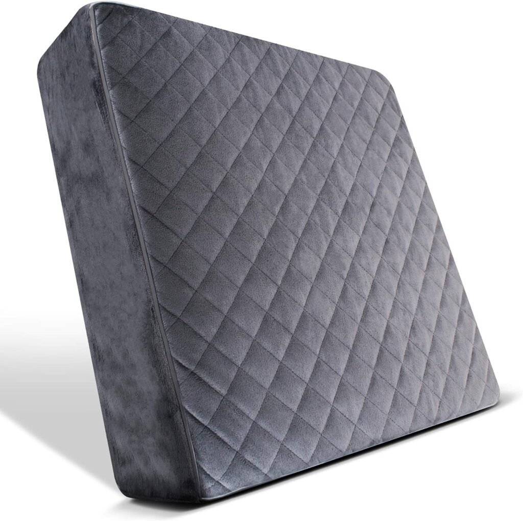 COMFORTANZA Chair Seat Cushion - 18x18x3 Inches Memory Foam Large Square Thick Non-Slip Pads for Kitchen, Dining, Office Chairs, Car Seats - Booster Cushion - Back Pain Relief - Firm - Gray