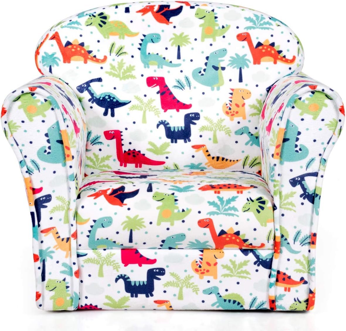Costzon Kids Sofa with Pattern, Toddler Furniture w/Sturdy Wood Construction for Boys  Girls, Armrest Couch for Preschool Children, Lightweight Sofa Chair, Dinosaur