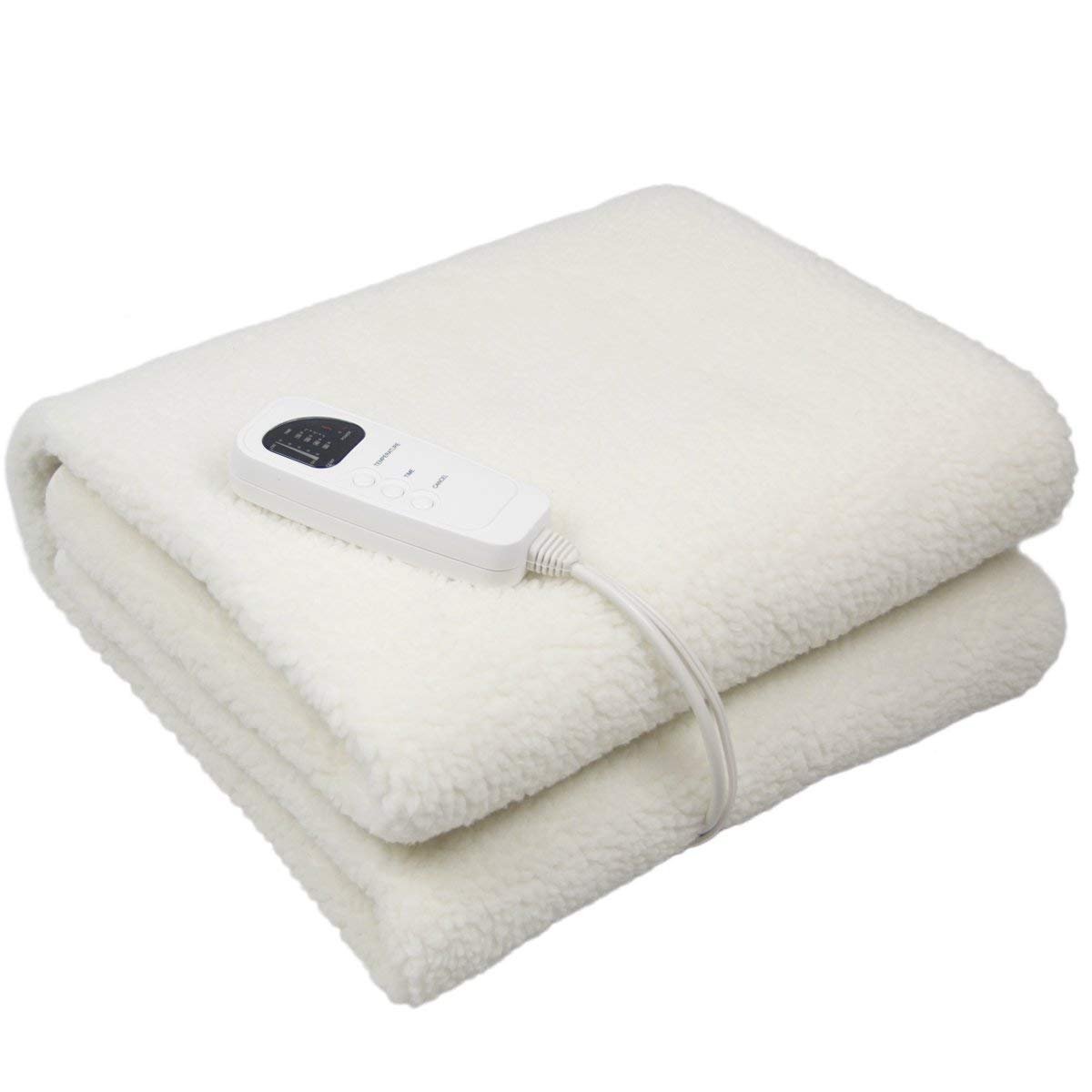 Deluxe Massage Table Warmer Heating Pad –Bed Warmer Pad Digital Timer and Digital Heat Setting-Synthetic Wool Fleece