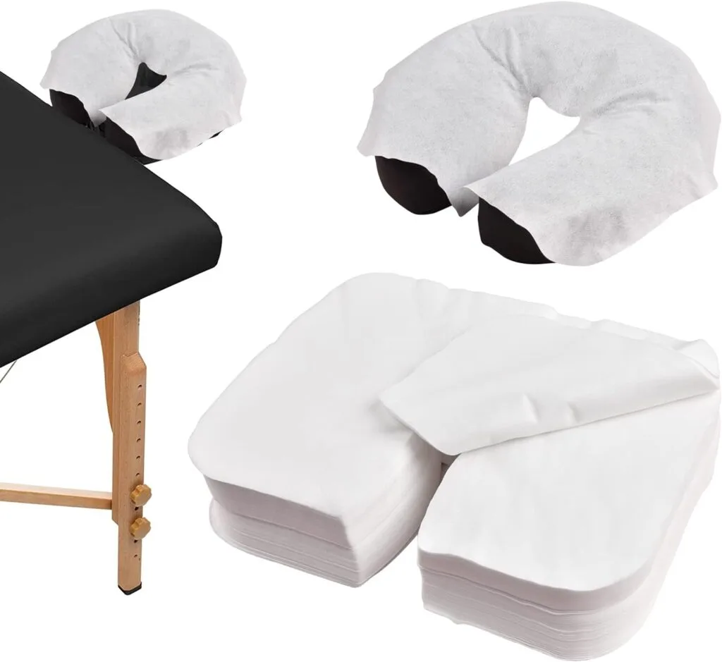 Disposable Face Cradle Covers, Kalolary 300Pcs Ultra Soft Non-Sticking Flat Face rest Cover white Headrest Covers for Massage Tables, Chairs and Spa bed Disposable Face Cradle Covers, Kalolary 300Pcs Ultra Soft Non-Sticking Flat Face rest Cover white Headrest Covers for Massage Tables, Chairs and Spa bed