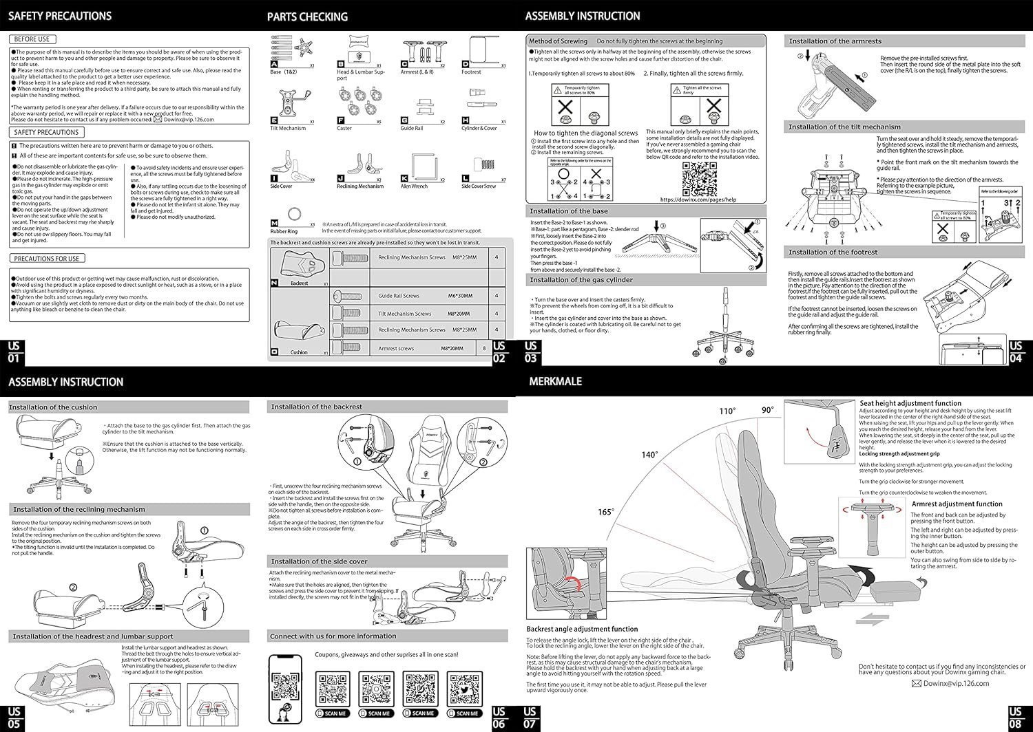 Dowinx Gaming Chair Breathable Fabric Office Chair with Pocket Spring Cushion and 4D Armrest, High Back Ergonomic Computer Chair with Massage Lumbar Support Task Chair with Footrest Pink