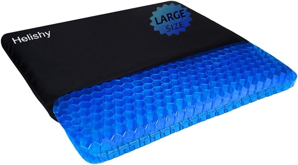 Extra Large Gel Seat Cushion, 17x17inch Double Thick Egg Gel Cushion for Pressure Pain Relief, Breathable Wheelchair Cushion Chair Pads for Car Seat Office Chair (Blue) : Office Products