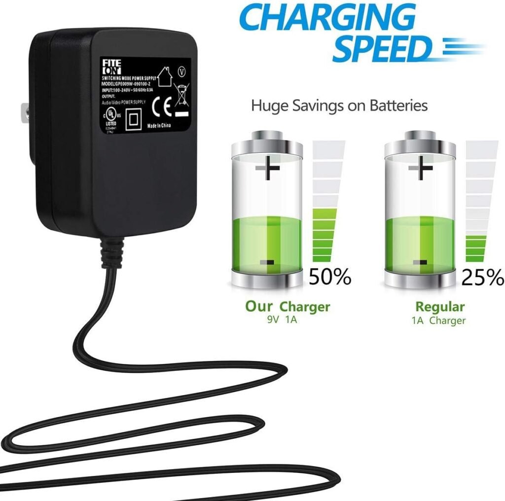 FITE ON 9V 1A AC/DC Adapter for X Rocker Game Gaming Chair 5127101 5142101 UL Listed X Rocker Power Supply Cord Charger