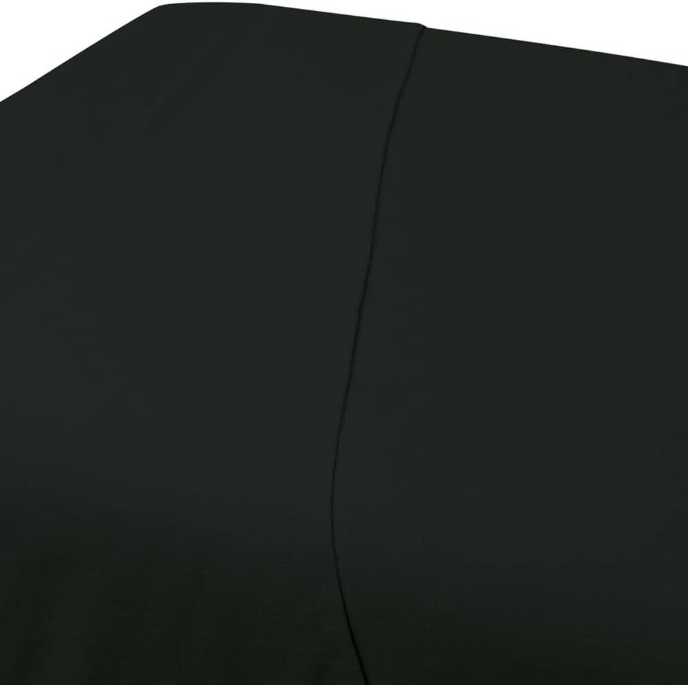 ForPro Premium Flannel Flat Sheet for Massage Tables, Ultra-Light, Stain and Wrinkle-Resistant, 63 W x 100 L, Black