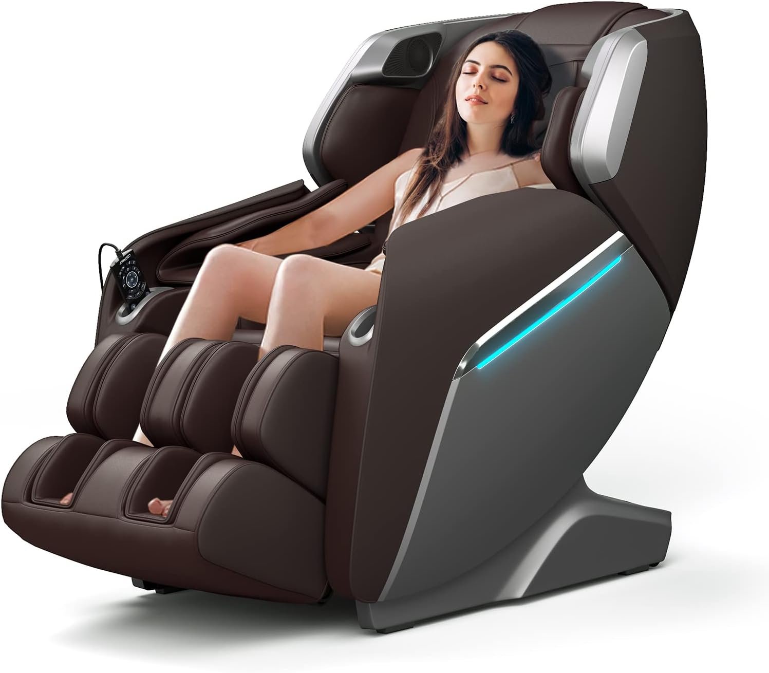 Giantex Massage Chair Full Body, SL Track Massage Recliner Zero-Gravity Massage Chair w/Voice Control, LED Lights, Magnet  Heat Therapy, Air Bag, Foot Roller, Thai Yoga Stretch, Home Office Use