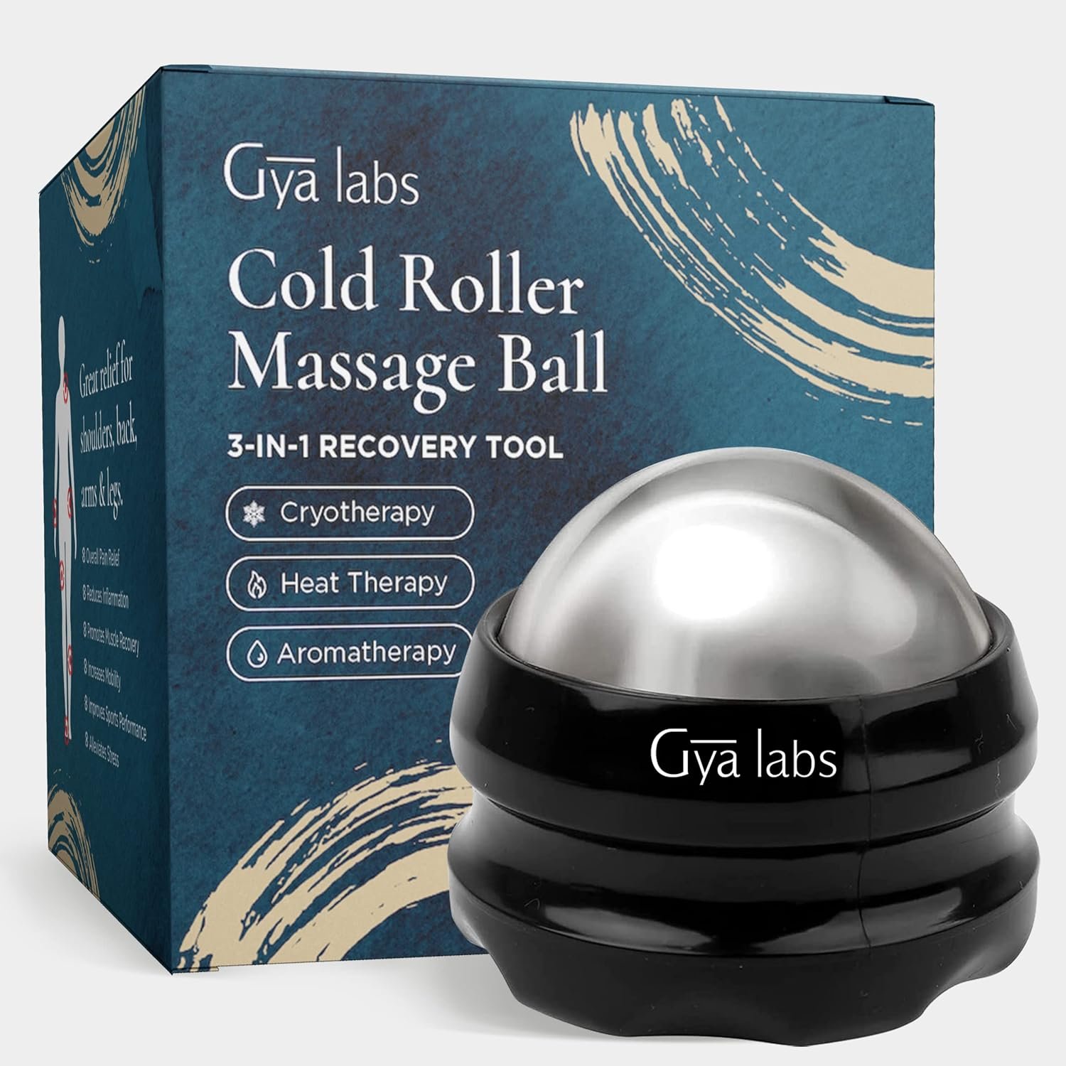 Gya Labs Cold Massage Ball - 3-in-1 Recovery Tool for Cryotherapy, Heat Therapy  Aromatherapy - Massage Ball for Back, Muscle - Massage Roller for Face  Cold Therapy Ball