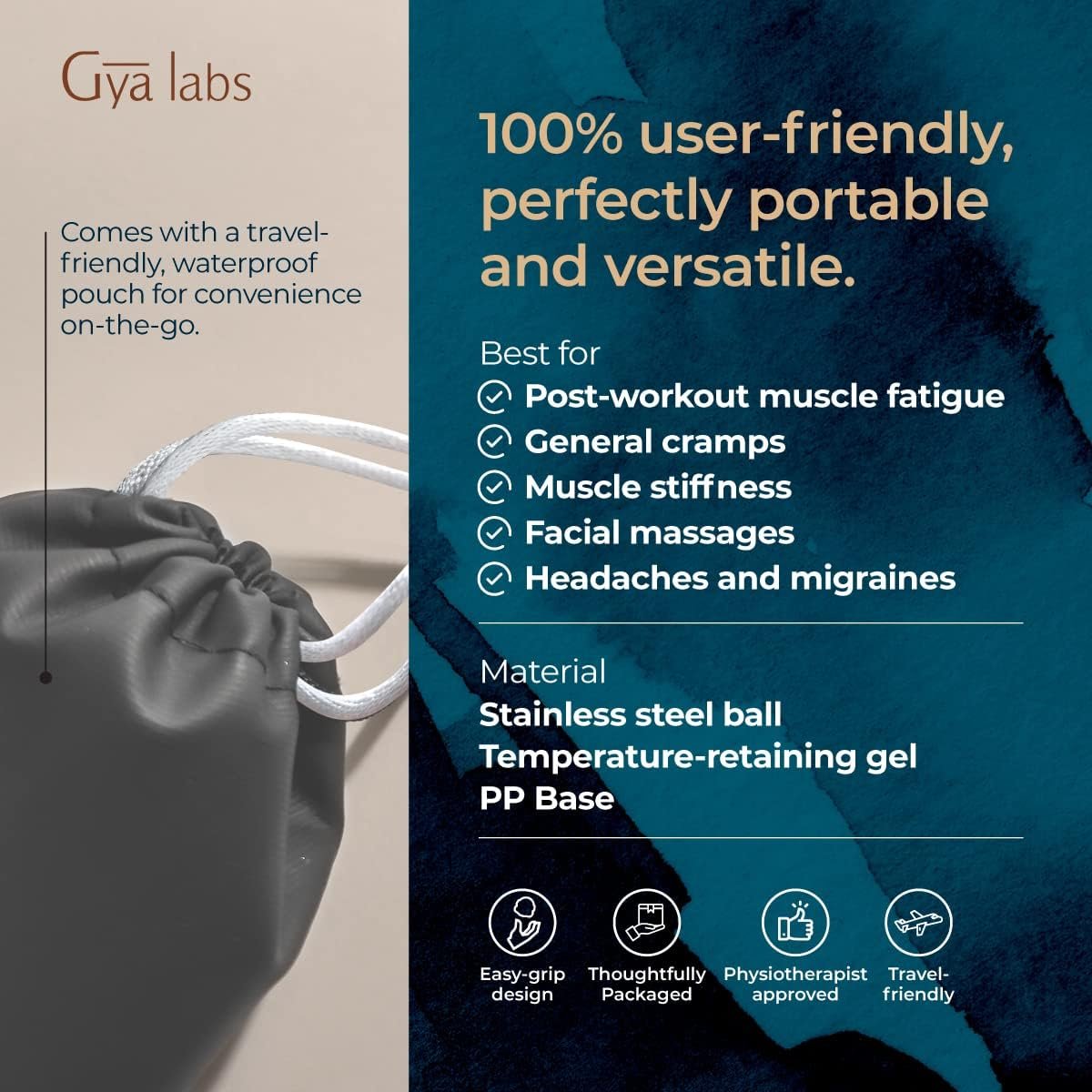 Gya Labs Cold Massage Ball - 3-in-1 Recovery Tool for Cryotherapy, Heat Therapy  Aromatherapy - Massage Ball for Back, Muscle - Massage Roller for Face  Cold Therapy Ball