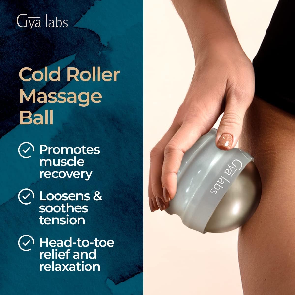 Gya Labs Cold Massage Ball - 3-in-1 Recovery Tool for Cryotherapy, Heat Therapy  Aromatherapy - Massage Ball for Back, Muscle - Massage Roller for Face  Cold Therapy Ball