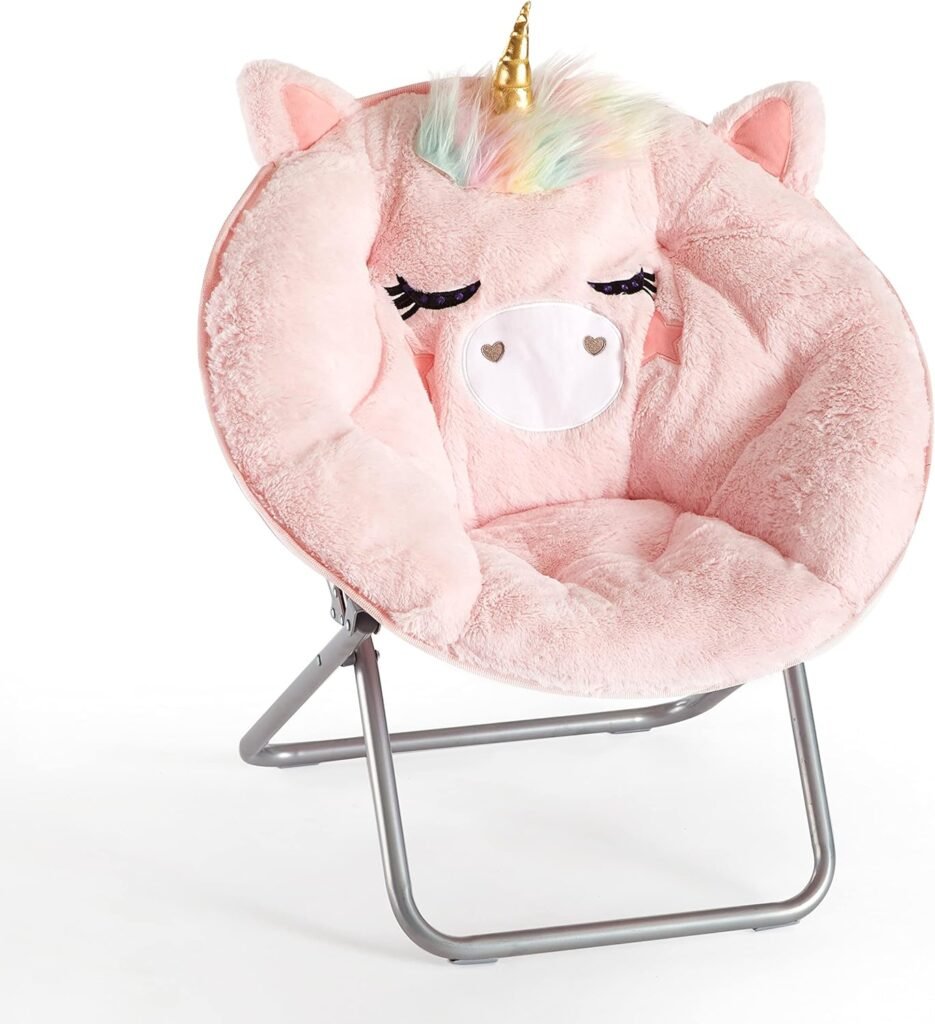 Heritage Kids Pink Unicorn Saucer Chair