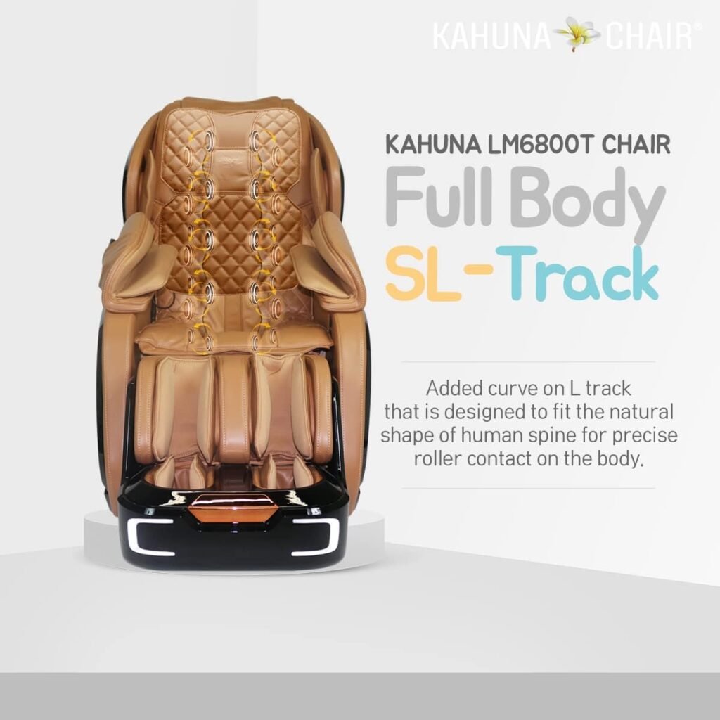 Kahuna Massage Chair - 3D+@ Latest Technology SL-Track Auto Extension LM-6800T - White Camel Fully Assembled