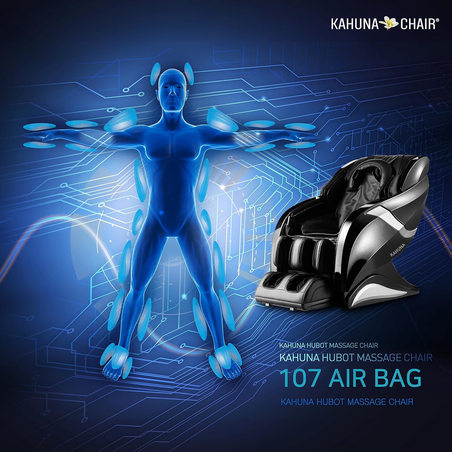 Kahuna Massage Chair Exquisite 4D+@ HSL-Track Zero-Gravity Full-Body Massage Chair with Tablet Remote HM-078 Hubot 4D Champaign