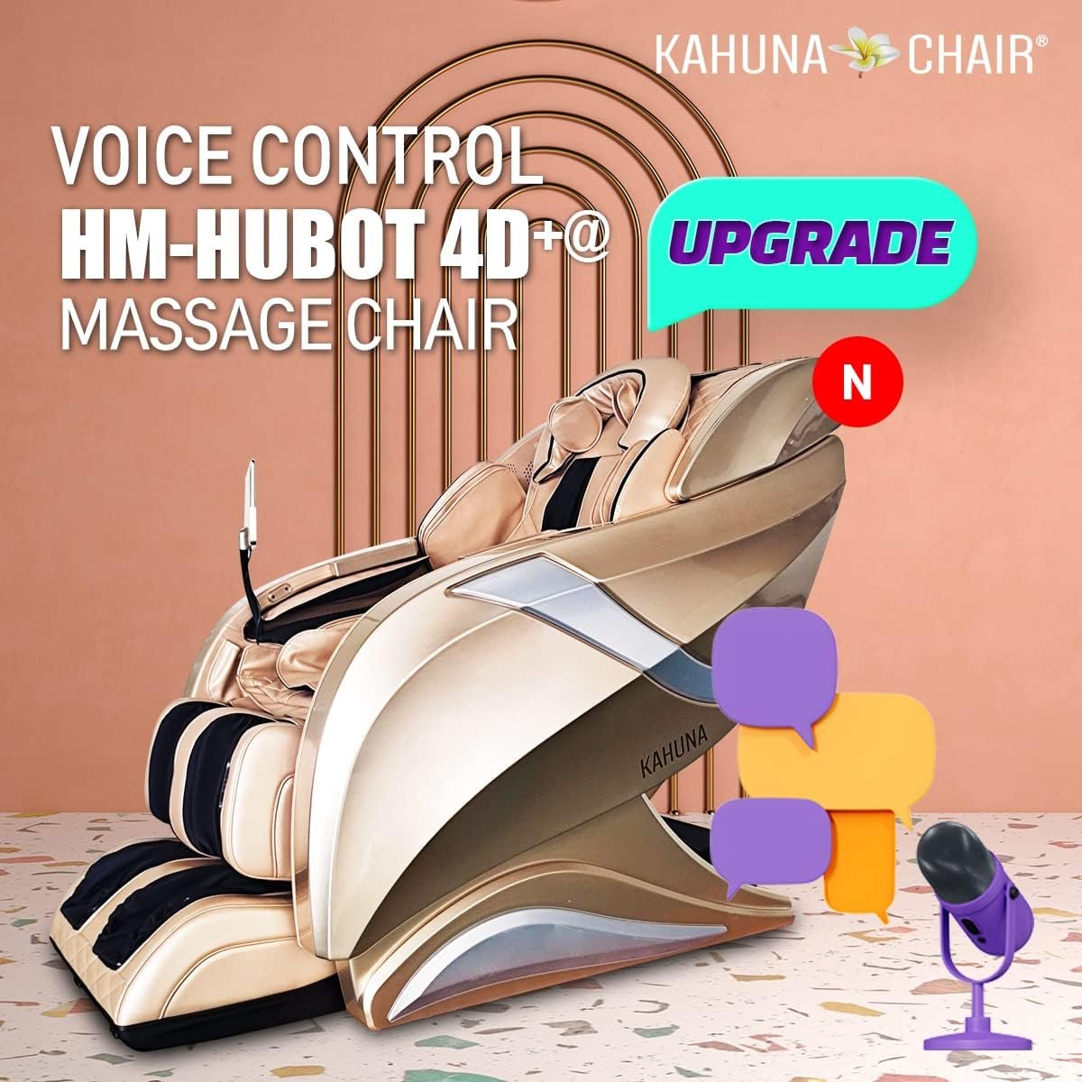 Kahuna Massage Chair Exquisite 4D+@ HSL-Track Zero-Gravity Full-Body Massage Chair with Tablet Remote HM-078 Hubot 4D Champaign