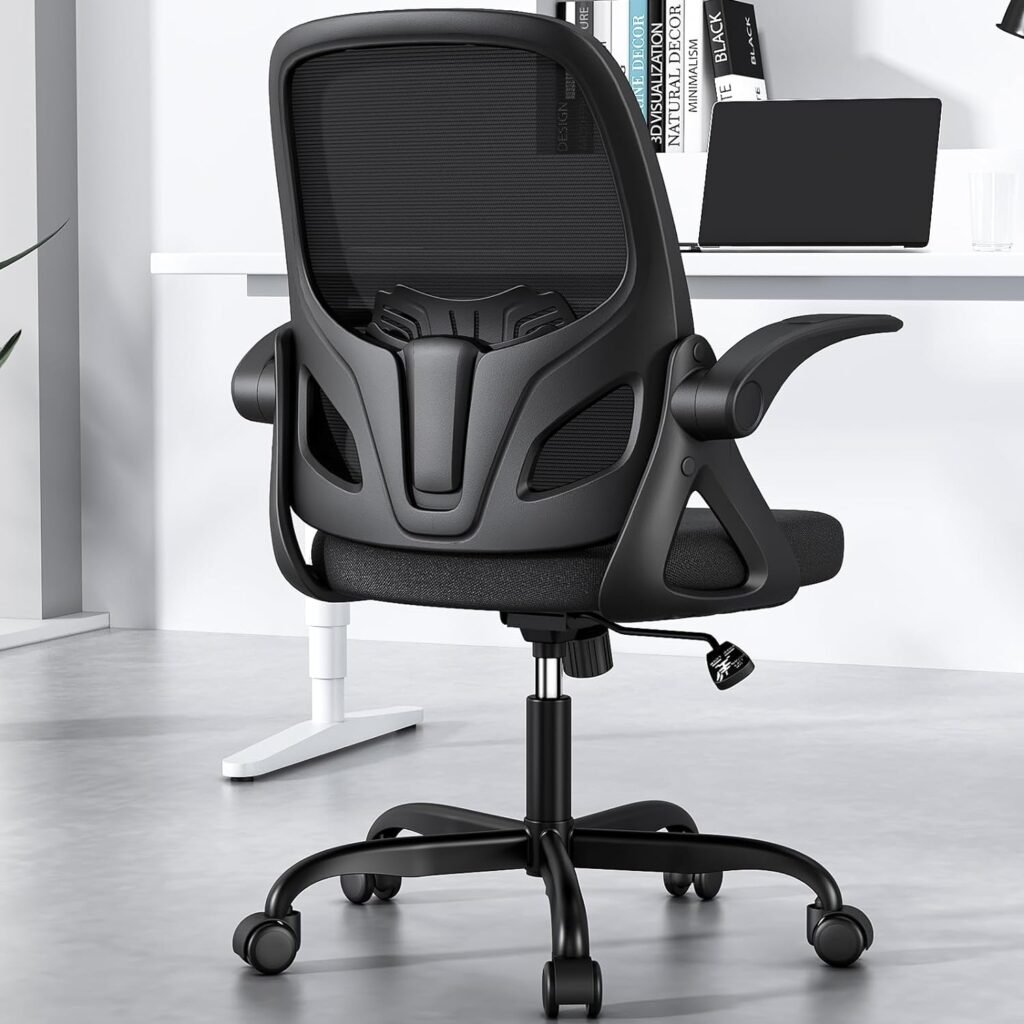 Kensaker Drafting Chair Tall Office Chair for Standing Desk, Adjustable Tall Desk Chair with Footrest Ring and Lumbar Support, Executive Ergonomic Computer Chair with Flip-up Armrests