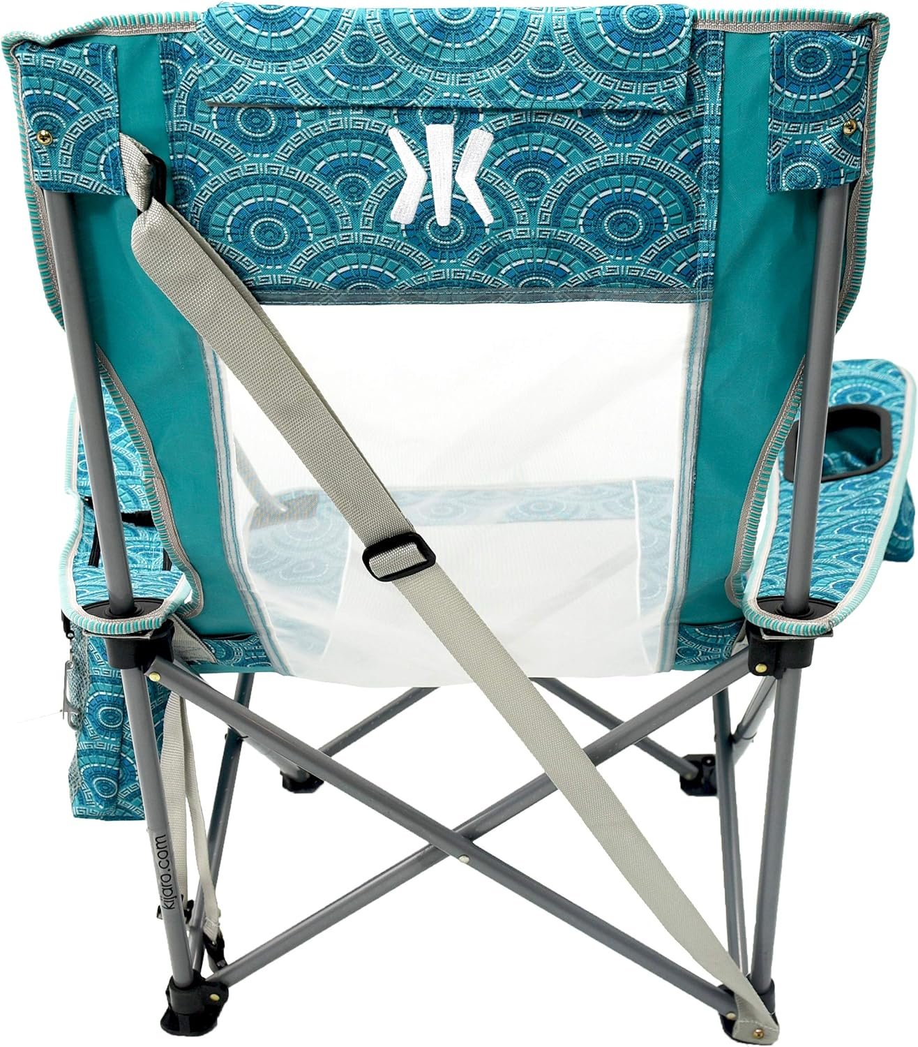 Kijaro Beach Sling Chair with Cooler Pocket - Various Fun Colors  Patterns - Perfect Beach Folding Chair and Camping Chair - Includes a Detachable Pillow