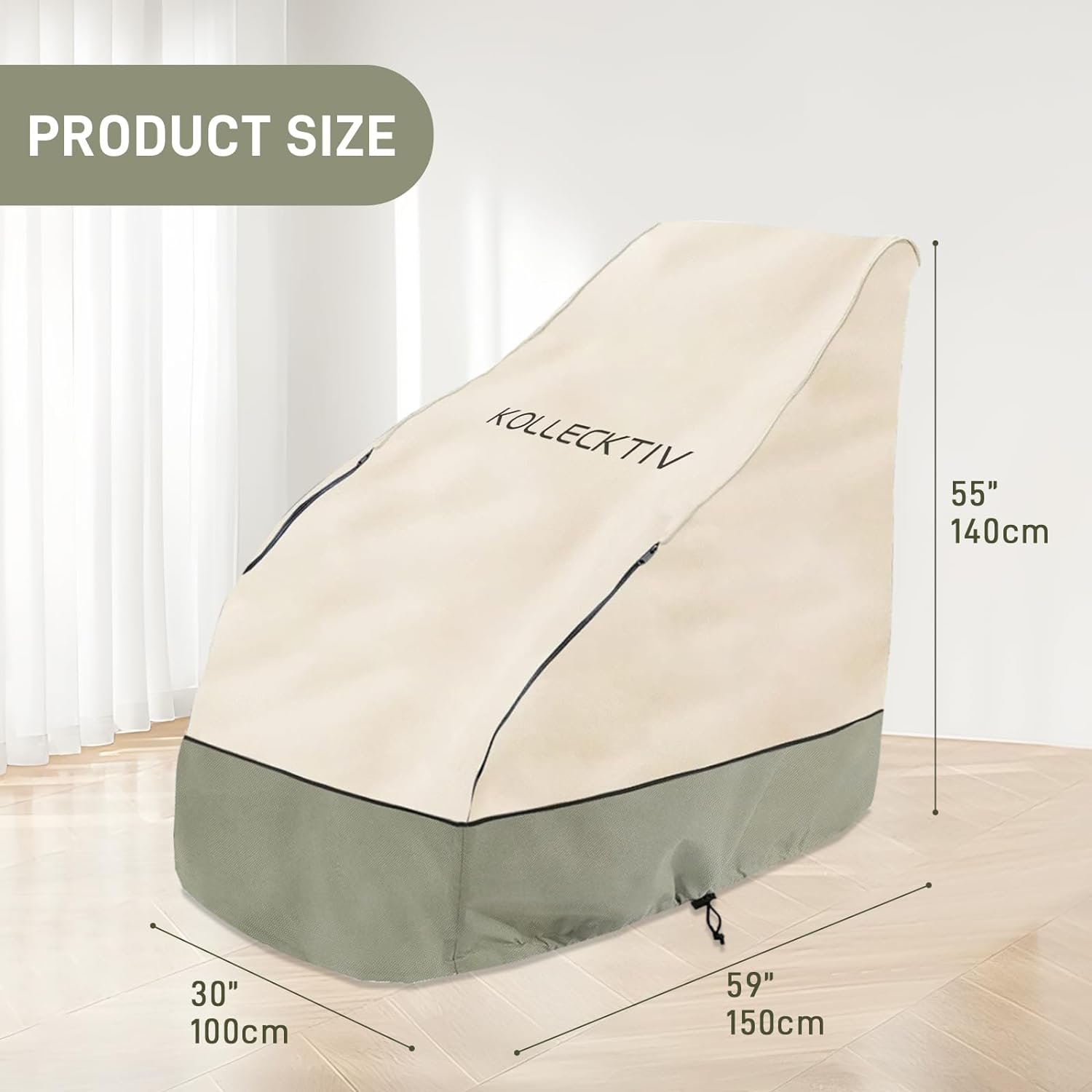 Kollecktiv Massage Chair Cover, Waterproof Dustproof Protector Cover for Full Body Massage Chair Recliner, Cover with Drawstring, Zero Gravity Recliner Massage Chair Protector Cover