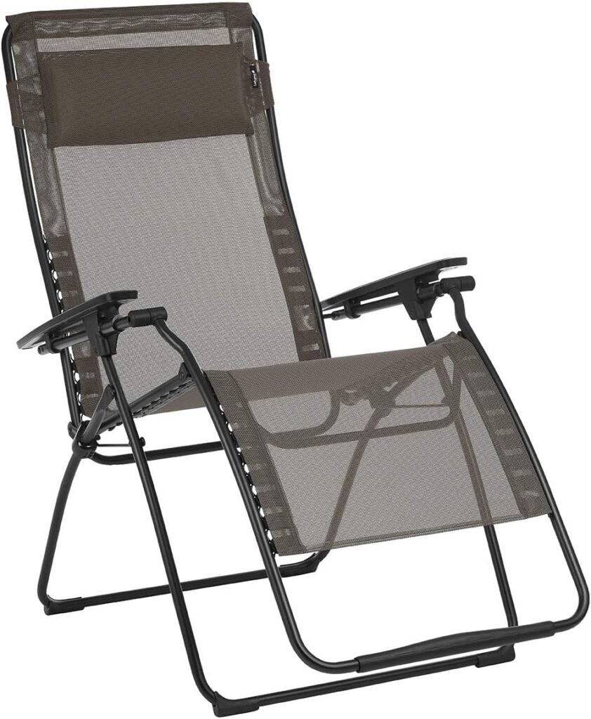 Lafuma Futura XL Zero Gravity Patio Recliner (Graphite Grey Batyline Canvas) Extra Large Outdoor Folding Lounge Chair