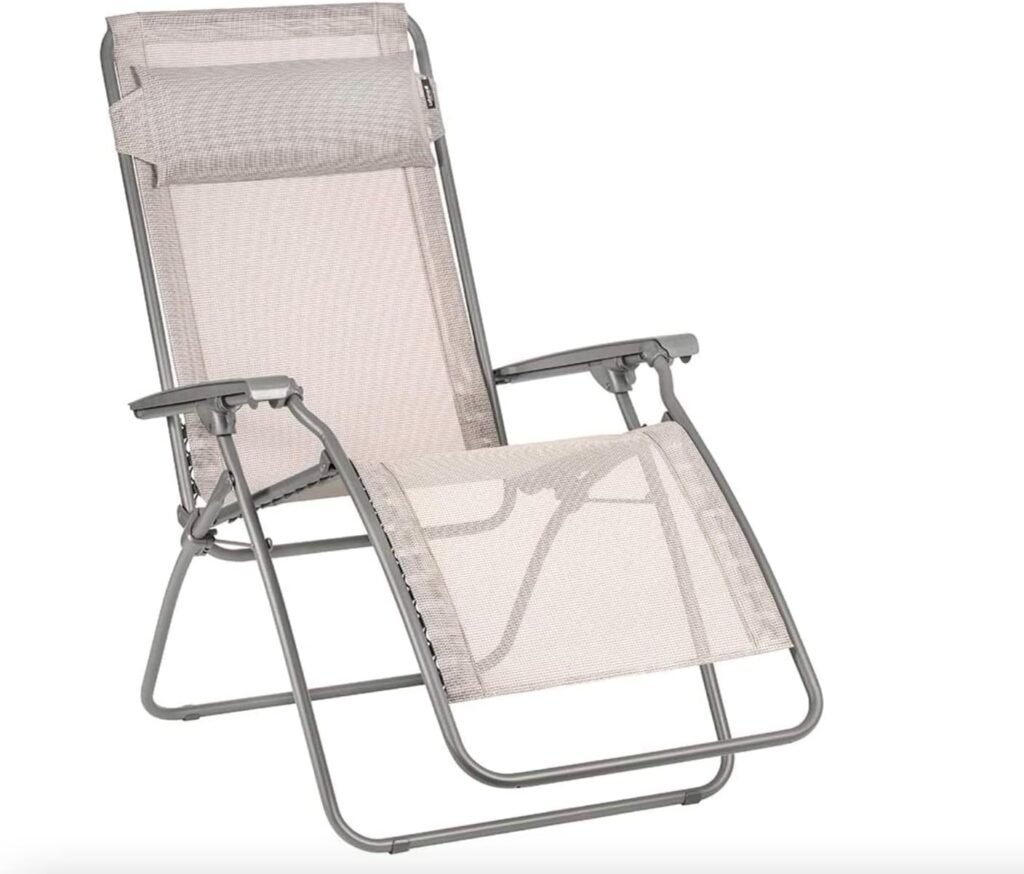 Lafuma R-Clip Zero Gravity Patio Recliner (Ocean Blue Batyline Canvas) Outdoor Folding Lounge Chair