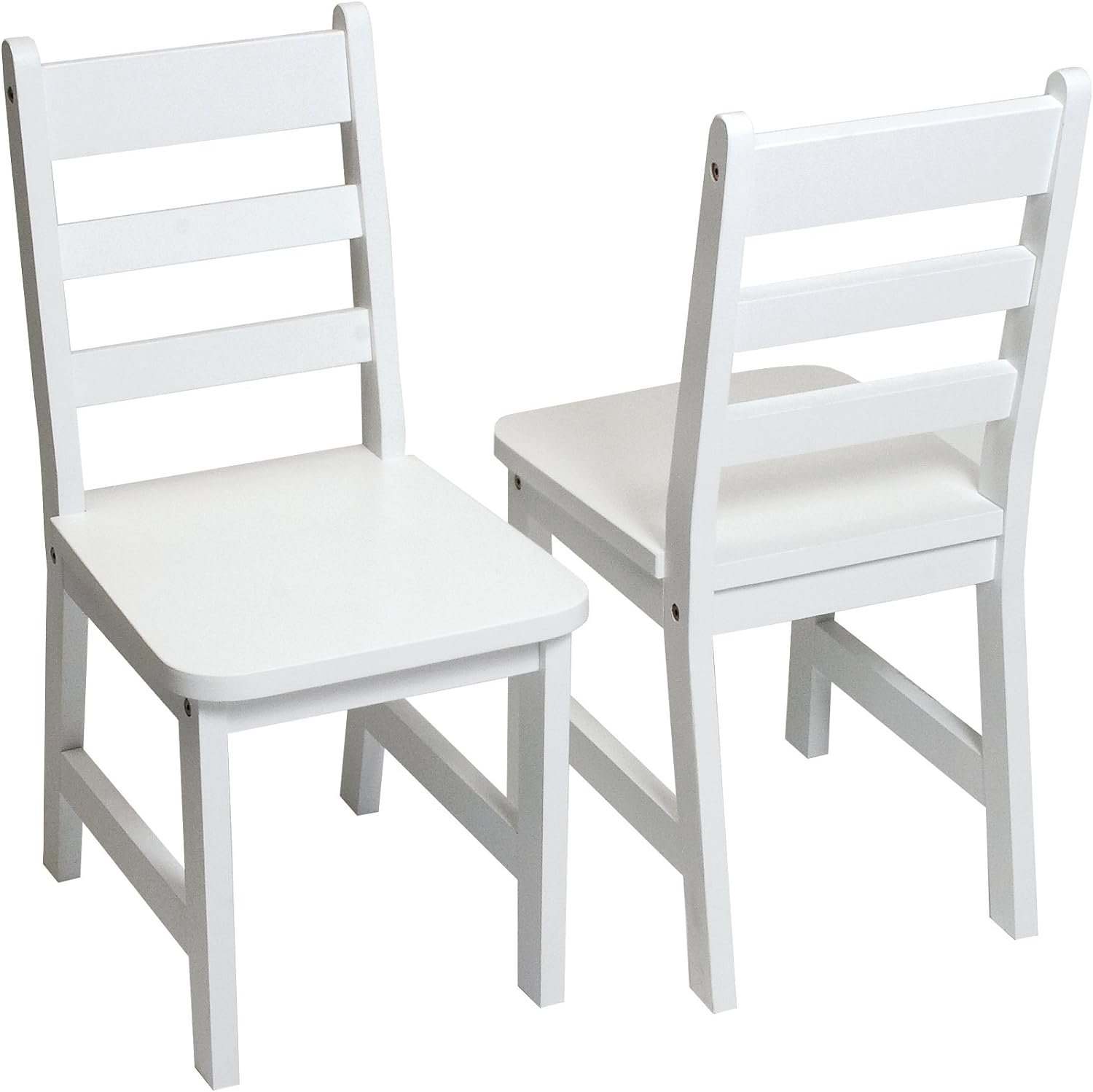 Lipper International Childs Chairs for Play or Activity, 12.38 W x 15 D x 26.63 H x 25.5 H, Set of 2, White