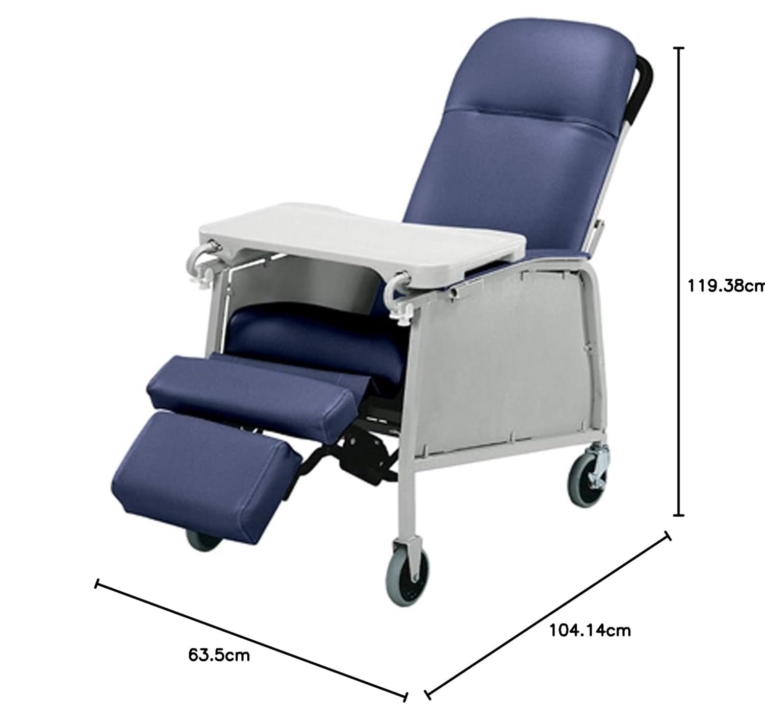 Lumex 3-Position Medical Recliner, Reclining Geri Chair with Wheels, Warm Taupe