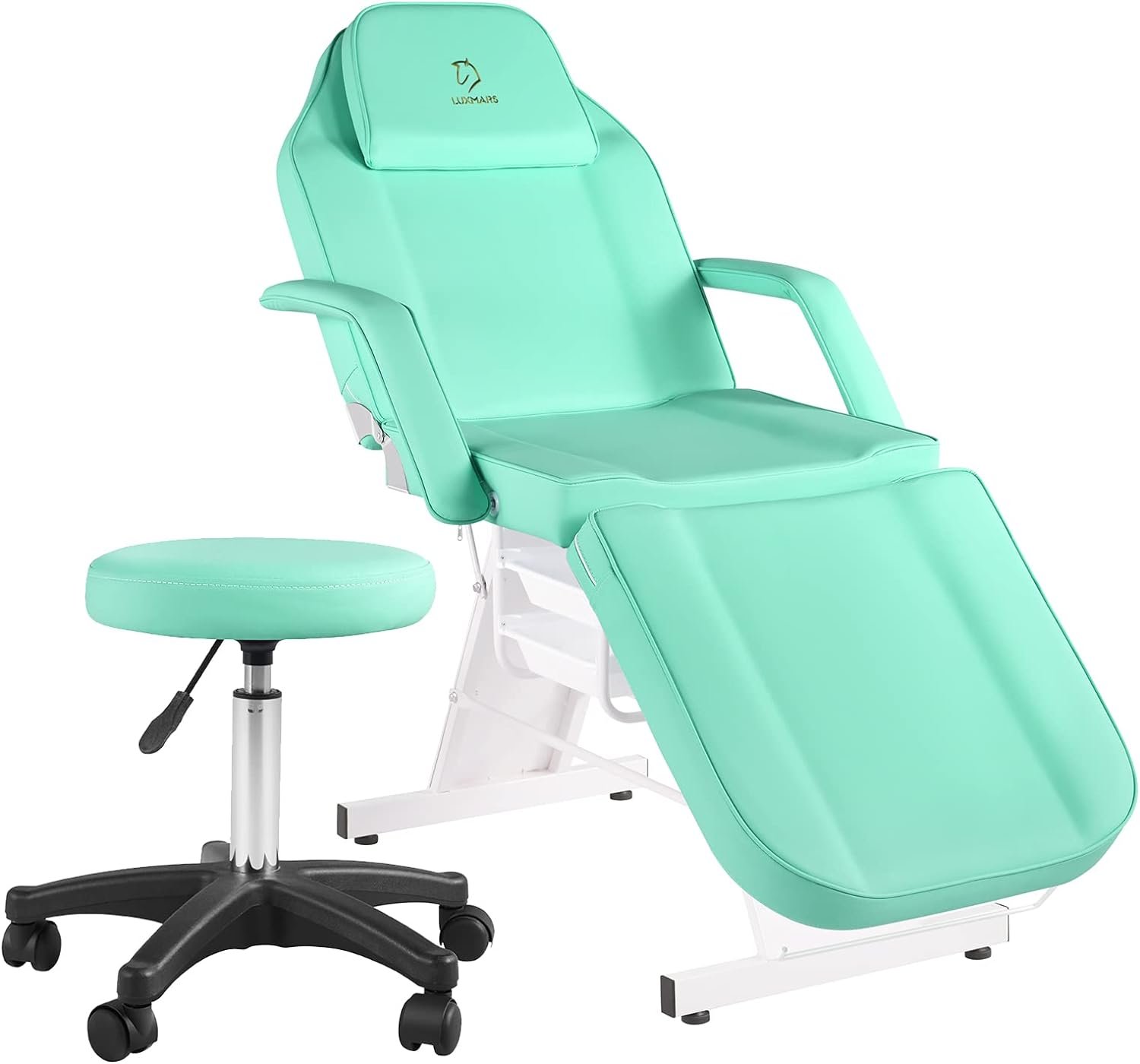 LUXMARS Facial Chair Lash Bed Tattoo Char Massage Table 73in 3-Section Multipurpose Massage Bed Professional Tattoo Table Salon Spa Equipment for Facial Spa Beauty Spa Salon Equipment-LightGreen