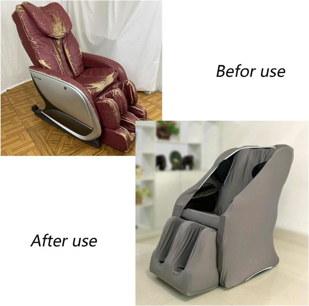 Massage Chair Cover, Full Body Shiatsu Massage Chair Protective Cover, Furniture Protector for Moving, and Washable Stretch Fabric Massage Chair Cover,D,Package 3