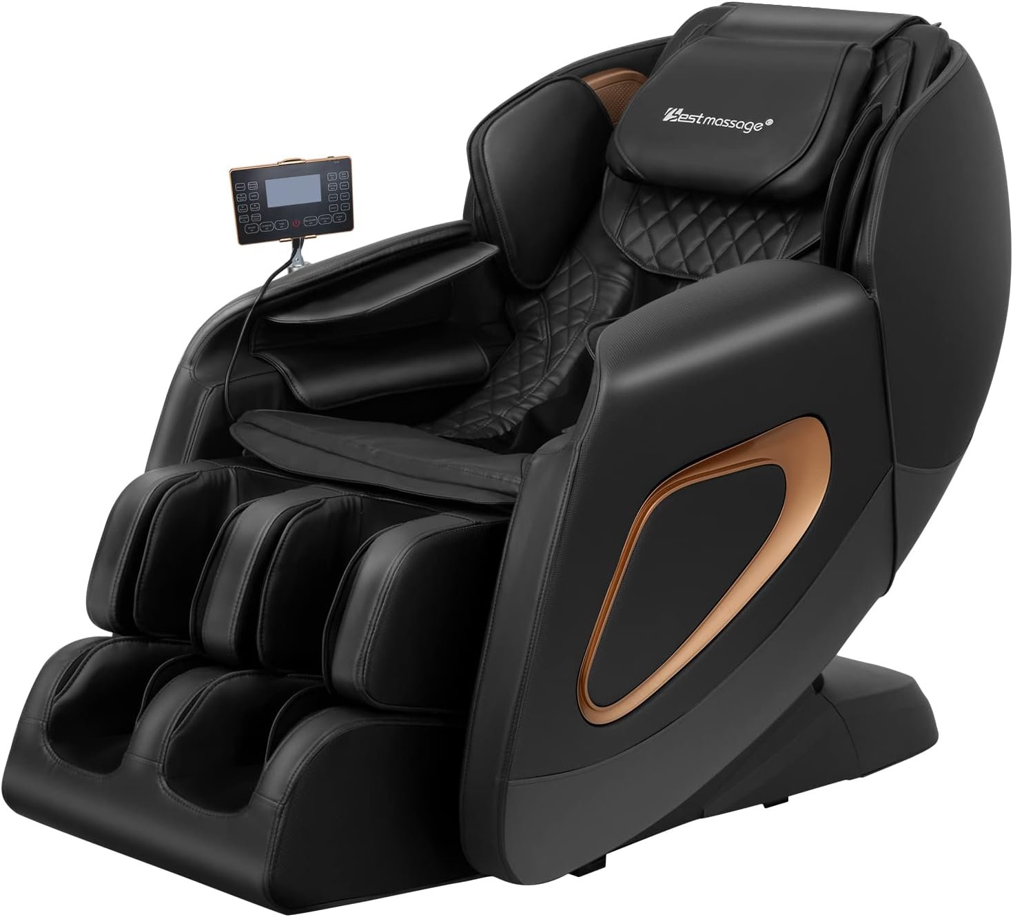 Massage Chair,Full Body Zero Gravity SL Track Massage Chair Recliner Chair with Smart Large Screen Bluetooth Speaker Built-In Heat Therapy Foot Roller Air Massage System for Home Office,Black