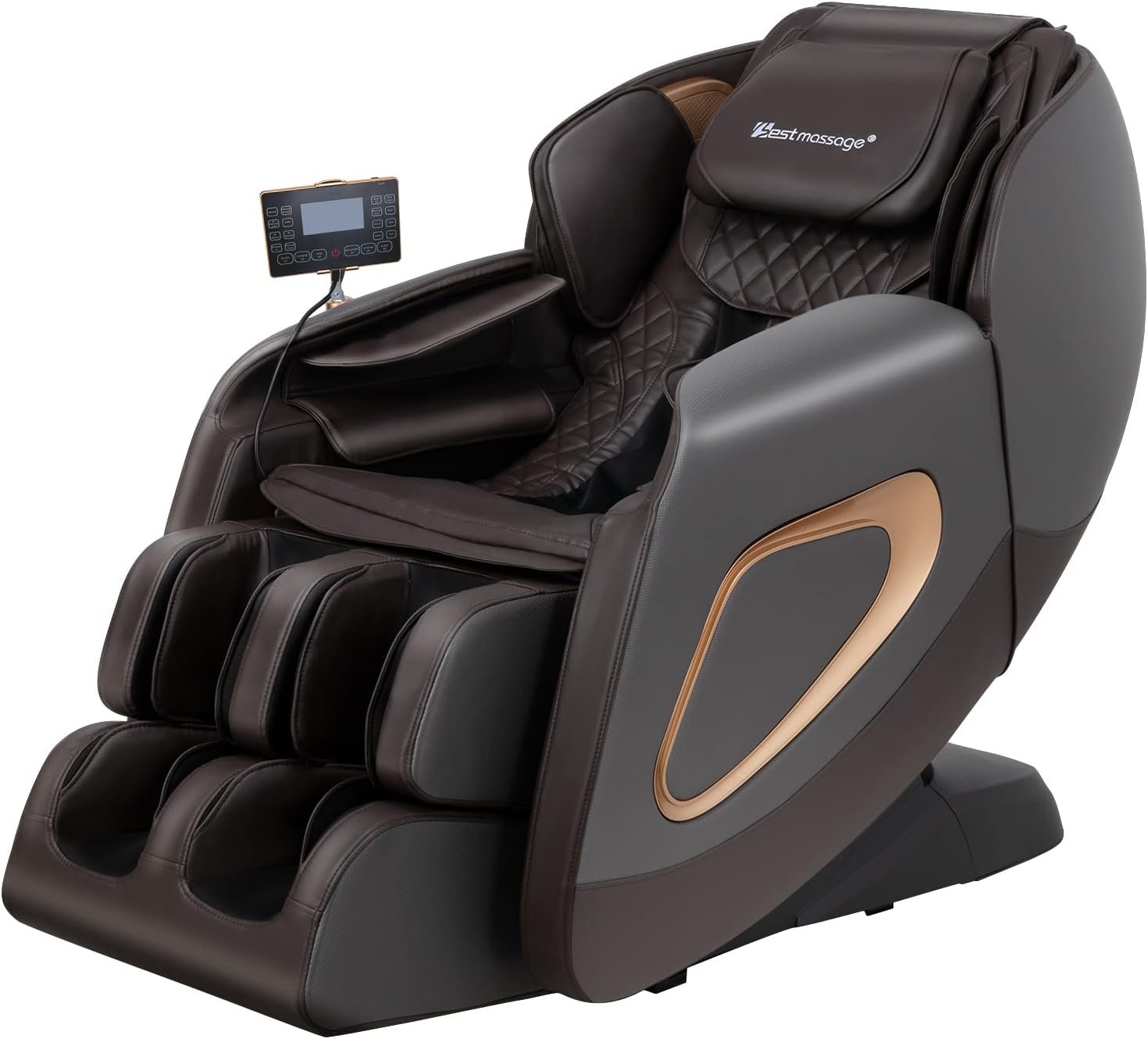 Massage Chair,Full Body Zero Gravity SL Track Massage Chair Recliner Chair with Smart Large Screen Bluetooth Speaker Built-in Heat Therapy Foot Roller Air Massage System for Home Office (Grey)