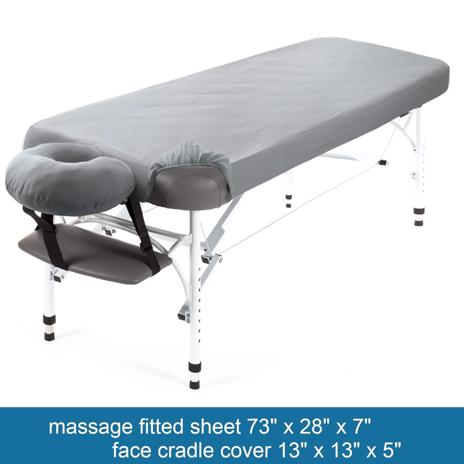 Massage Table Sheets 100% Waterproof 2-Piece Massage Table Cover Sets Multi-sizes Include Massage Fitted Sheet  Face Cradle Cover Ultra Soft  Skin-friendly Fit Massage Table  Facial Bed