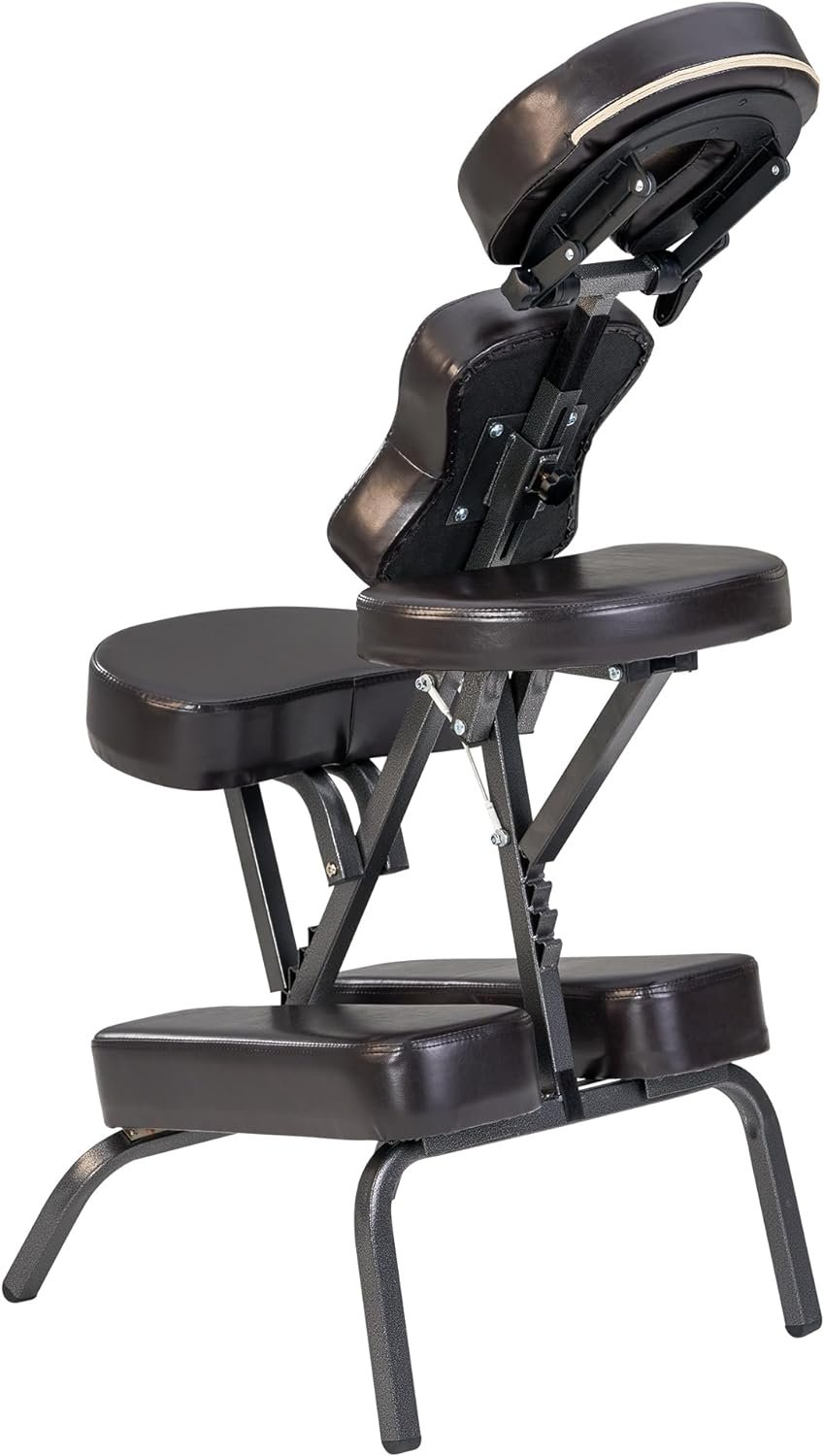 Master Massage Bedford Massage Chair Full Body Portable- Lightweight Massage Chair with Carrying Case-Tattoo Chair Height Adjustable Folding Massage Chair Face Cradle Salon Massage Chair SPA (Coffee)