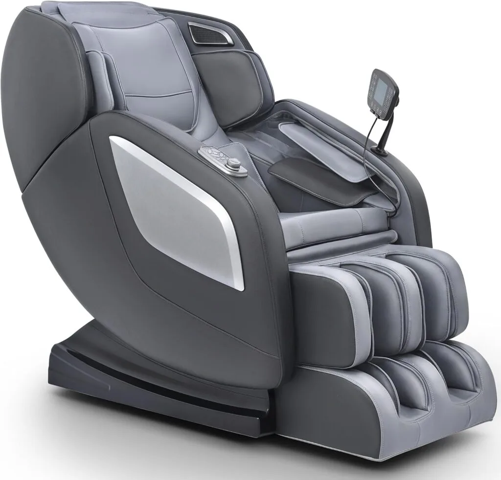 Mazzup Full Body Zero Gravity Shiatsu Massage Chair with Fully Assembled, LCD Screen, Shortcut Keys, USB Charging Port, Heat, Ideal Gift for Loved Ones, Parents, Balck