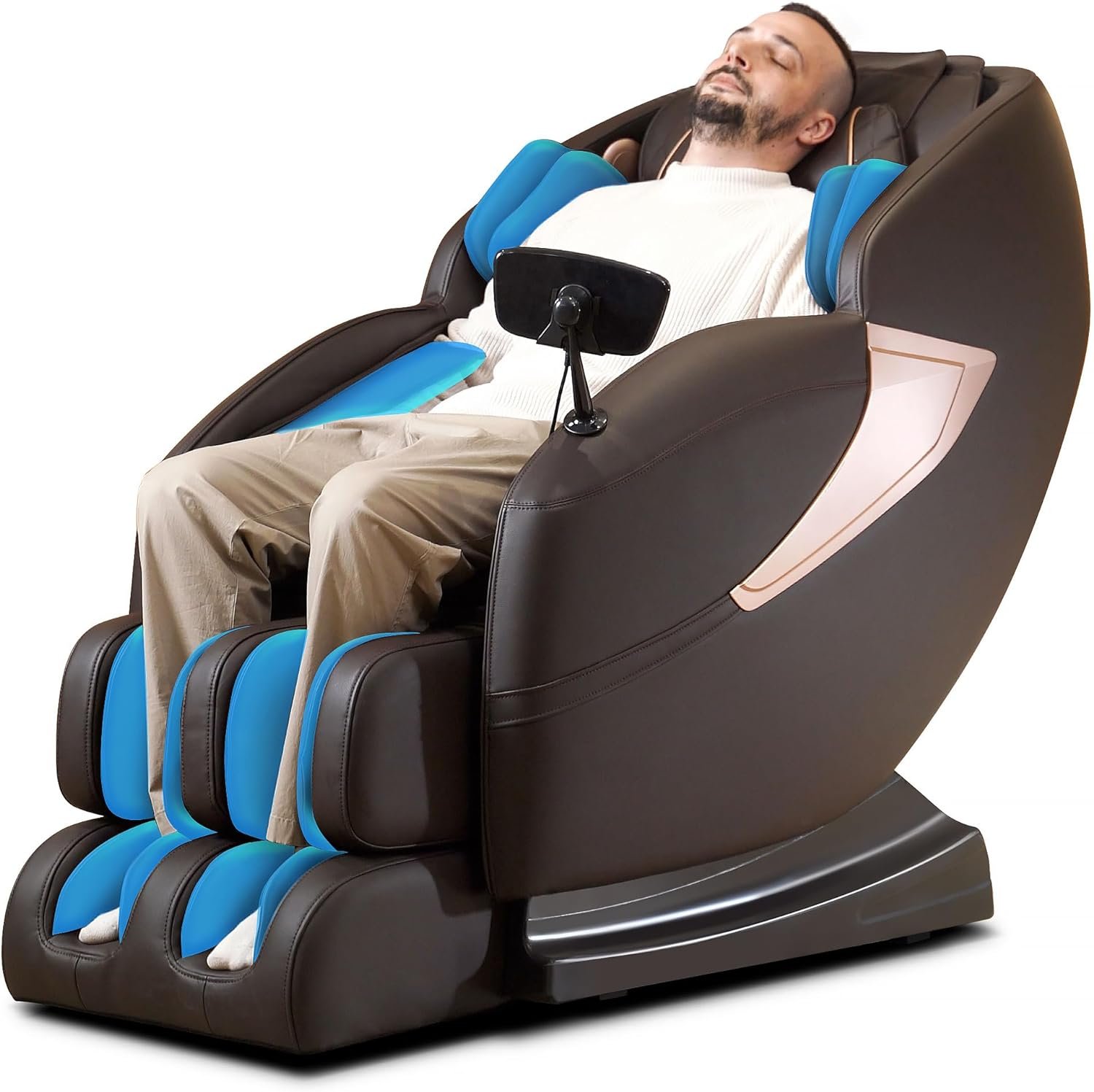 Mazzup Massage Chair, Full Body and Recliner with Fully Assembled, Lower Back and Calf Heating, LCD Screen, Zero Gravity Shiatsu Massage Chair, Air Compression, Black, Newly MU-C211