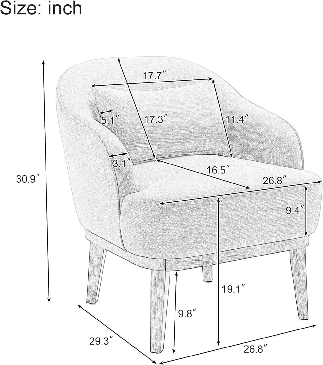 Merax Modern Upholstered Manual Recliner Chair w/Headsupport Adjustable Nursery Glider Rocker for Living Room, Bedroom, Set of 1, Gray-Swivel