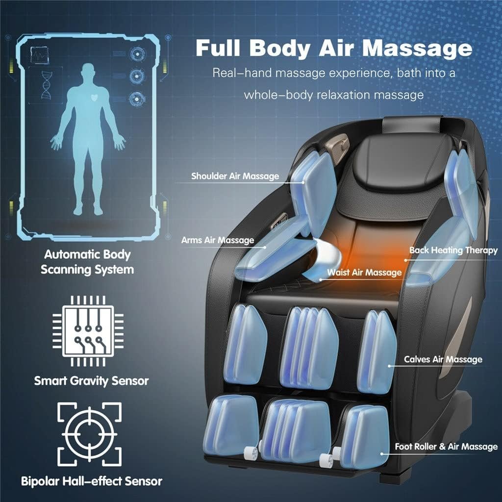 mfchy Full Body Zero Massage Chair Recliner w/SL Track Heat
