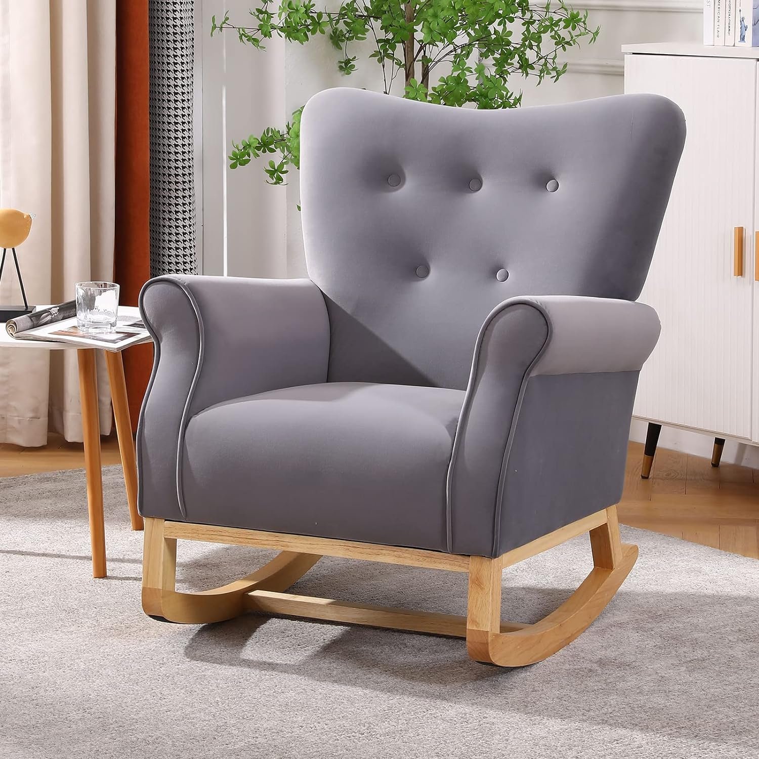 Mid Century Upholstered Glider Rocker Armchair Review