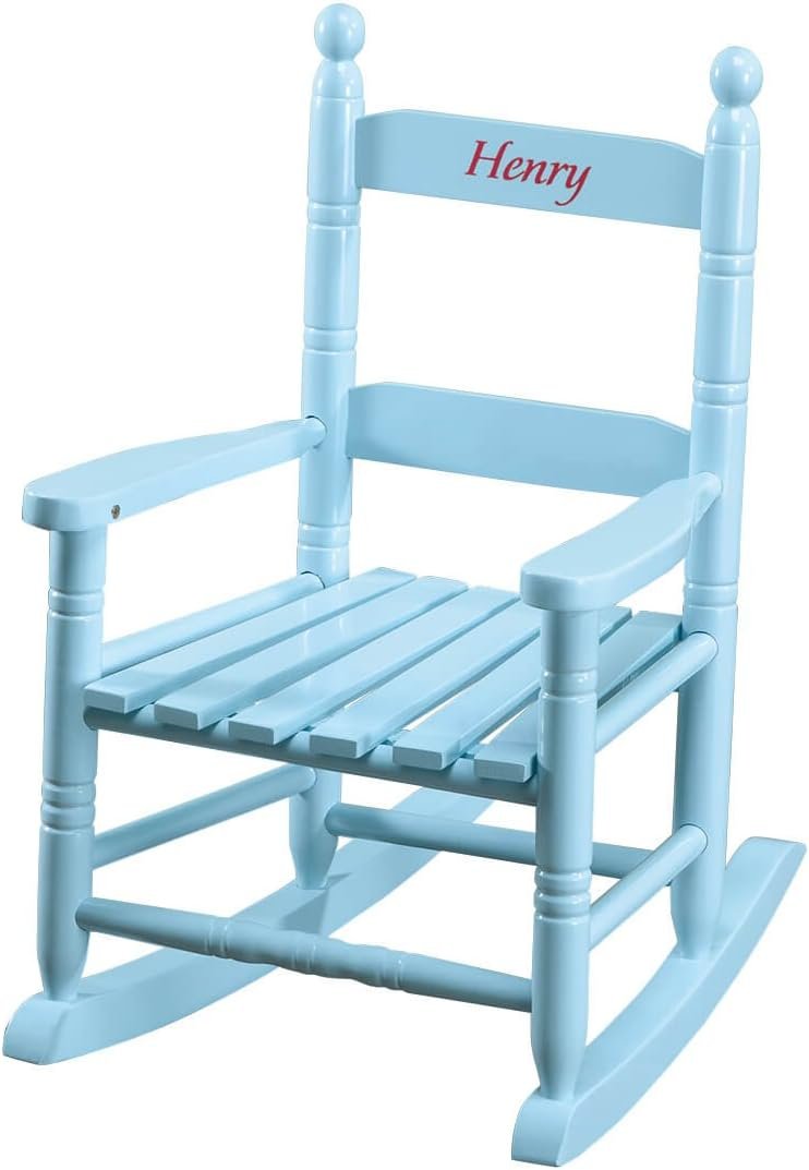 Miles Kimball Personalized Blue Childrens Rocker - Blue Font