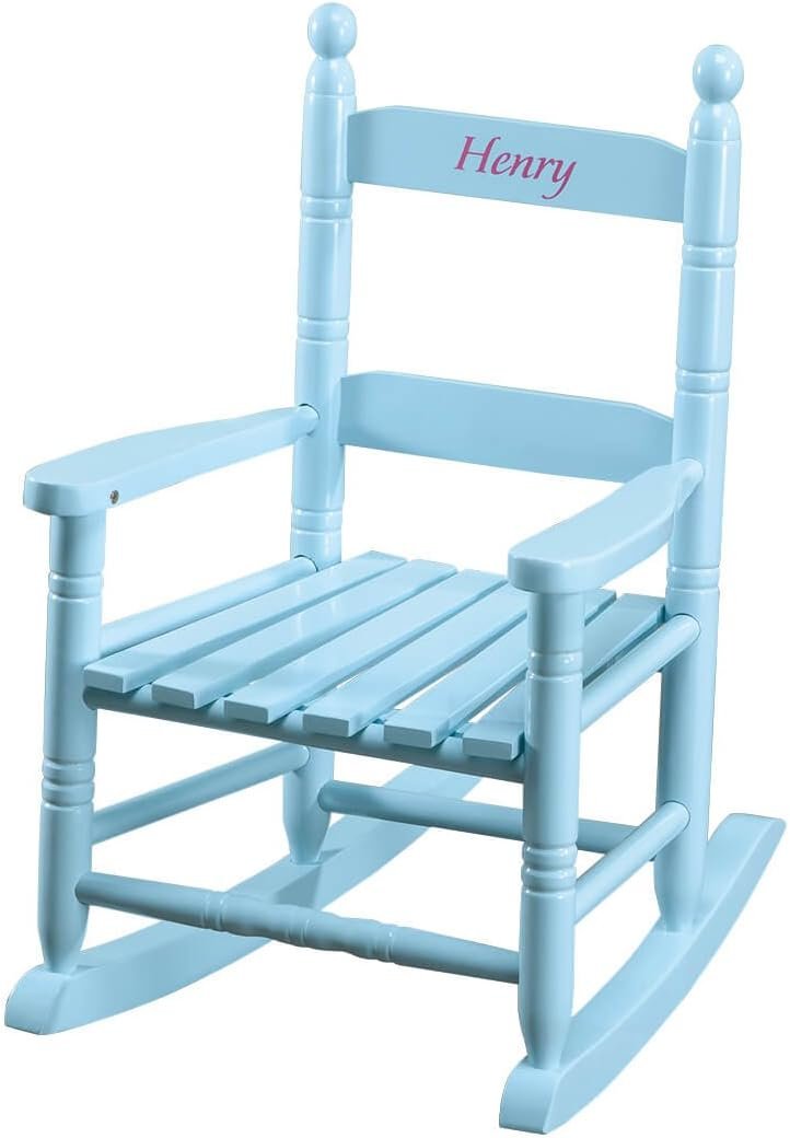 Miles Kimball Personalized Blue Childrens Rocker - Blue Font