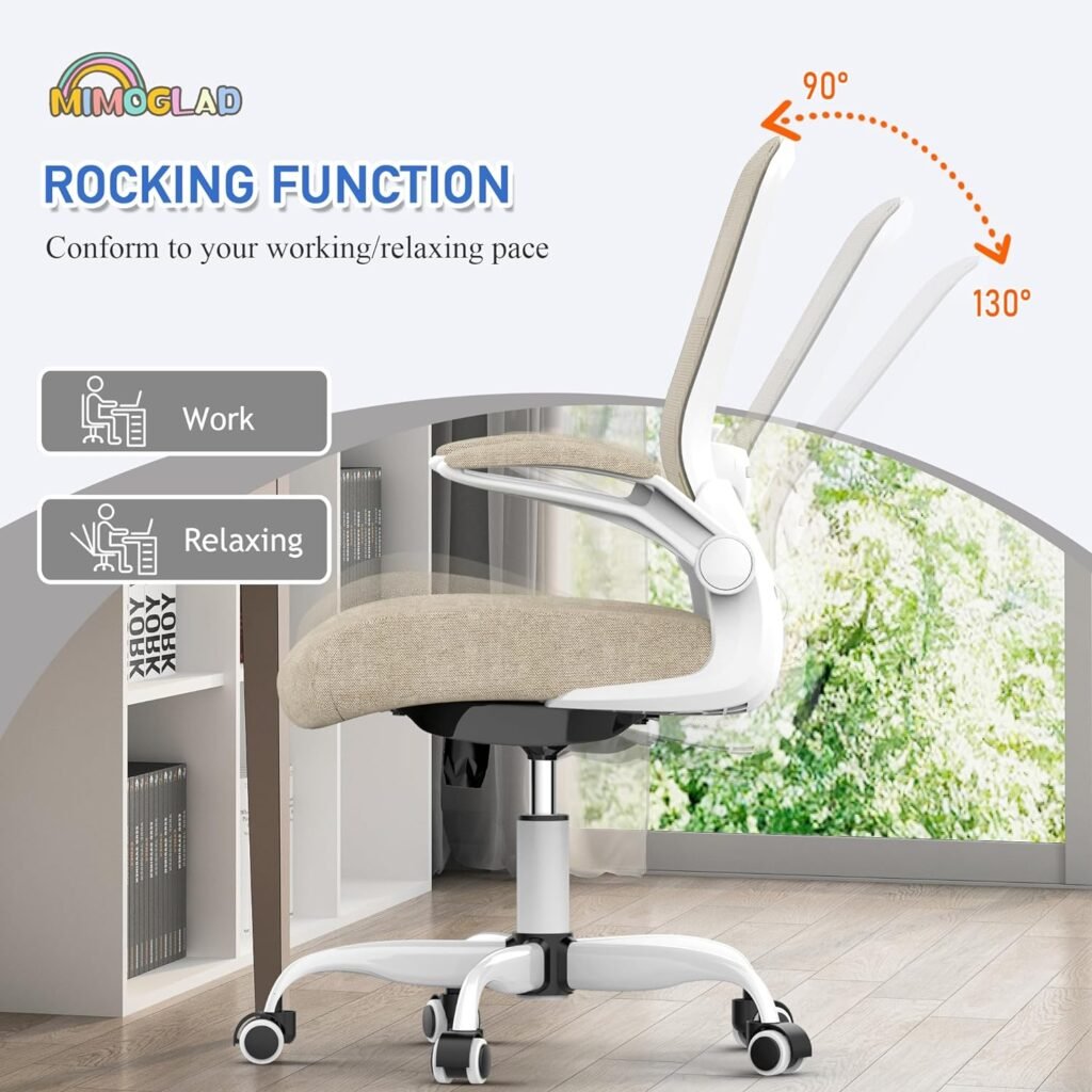 Mimoglad Home Office Chair, High Back Desk Chair, Ergonomic Mesh Computer Chair with Adjustable Lumbar Support and Thickened Seat Cushion