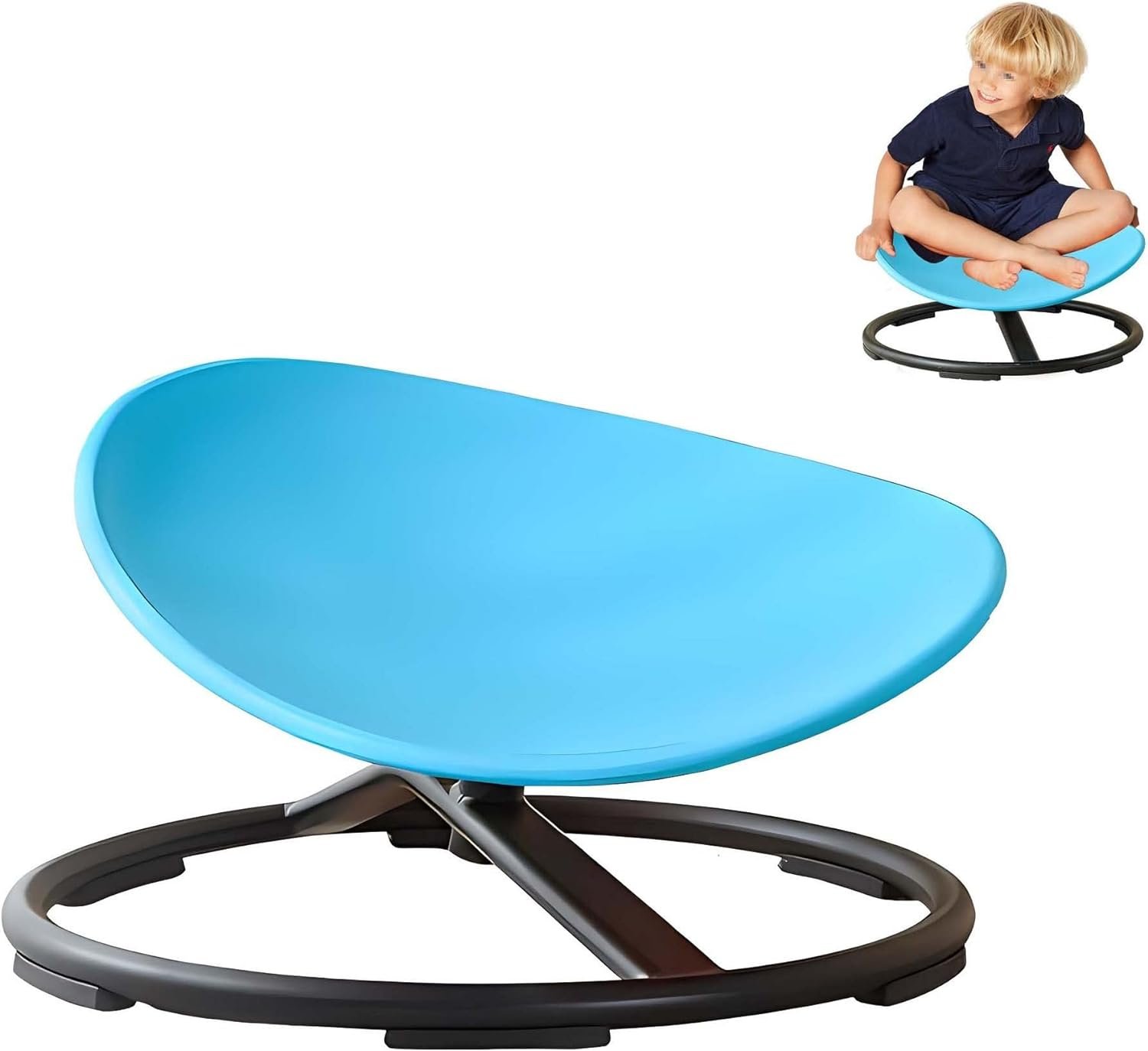 MJKCBD Kids Sensory Spinning Chair, Autistic Childs Swivel Chair, Sit and Spin Toy, Training Body Coordination, Metal Base Non-Slip Indoor and Outdoor Activity Toys