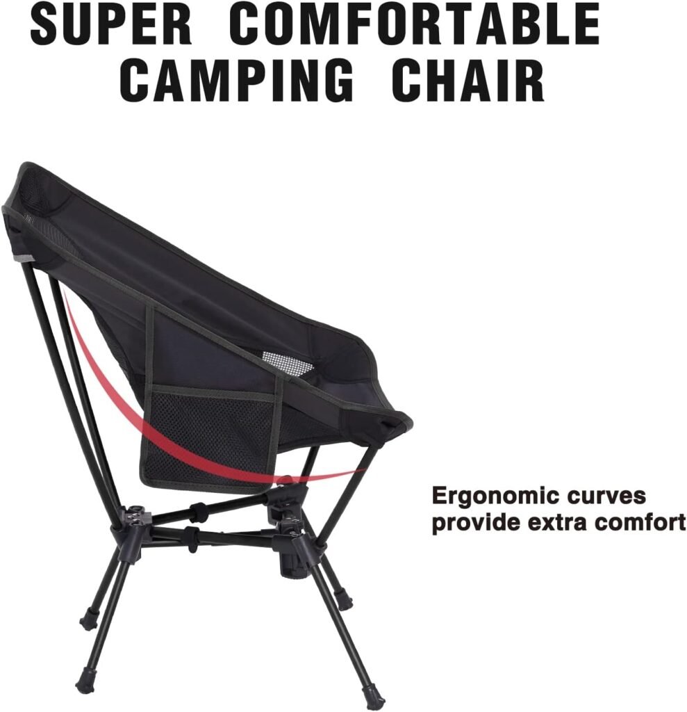 MOON LENCE Portable Camping Chair Backpacking Chair - The 4th Generation Ultralight Folding Chair - Compact, Lightweight Foldable Chairs for Hiking Mountaineering, Beach, 2 Pack