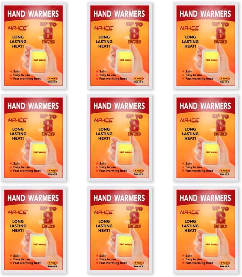 MR.ICE 9/20/40 Packs Hand Warmers - Disposable Warm Pad - Long Lasting Safe Natural Odorless Air Activated Warmers - Up to 10 Hours of Heat Warmers - Hot Warmers for Women, Men and Kids