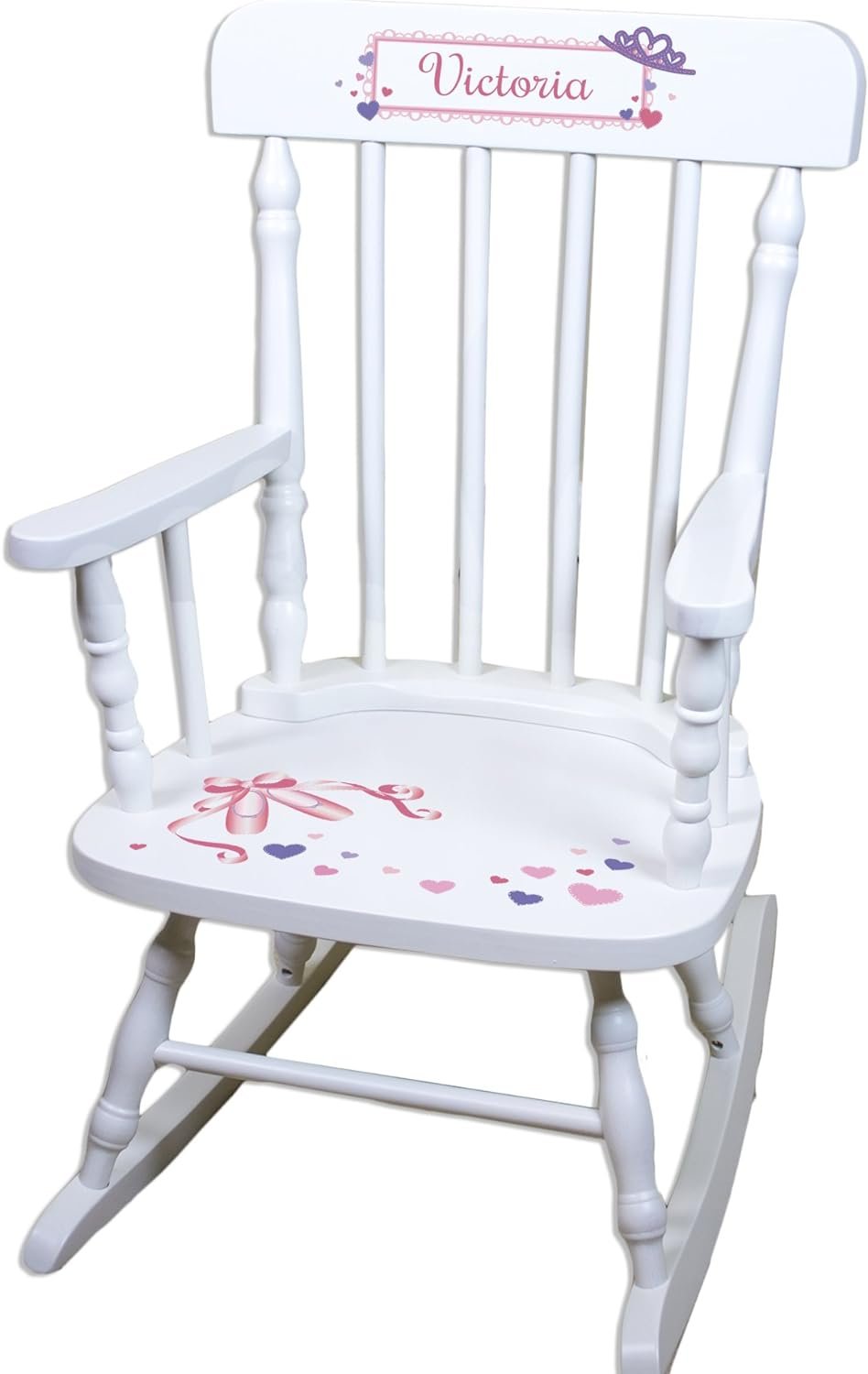 MyBambino Childrens Personalized White Ballet Princess Rocking Chair