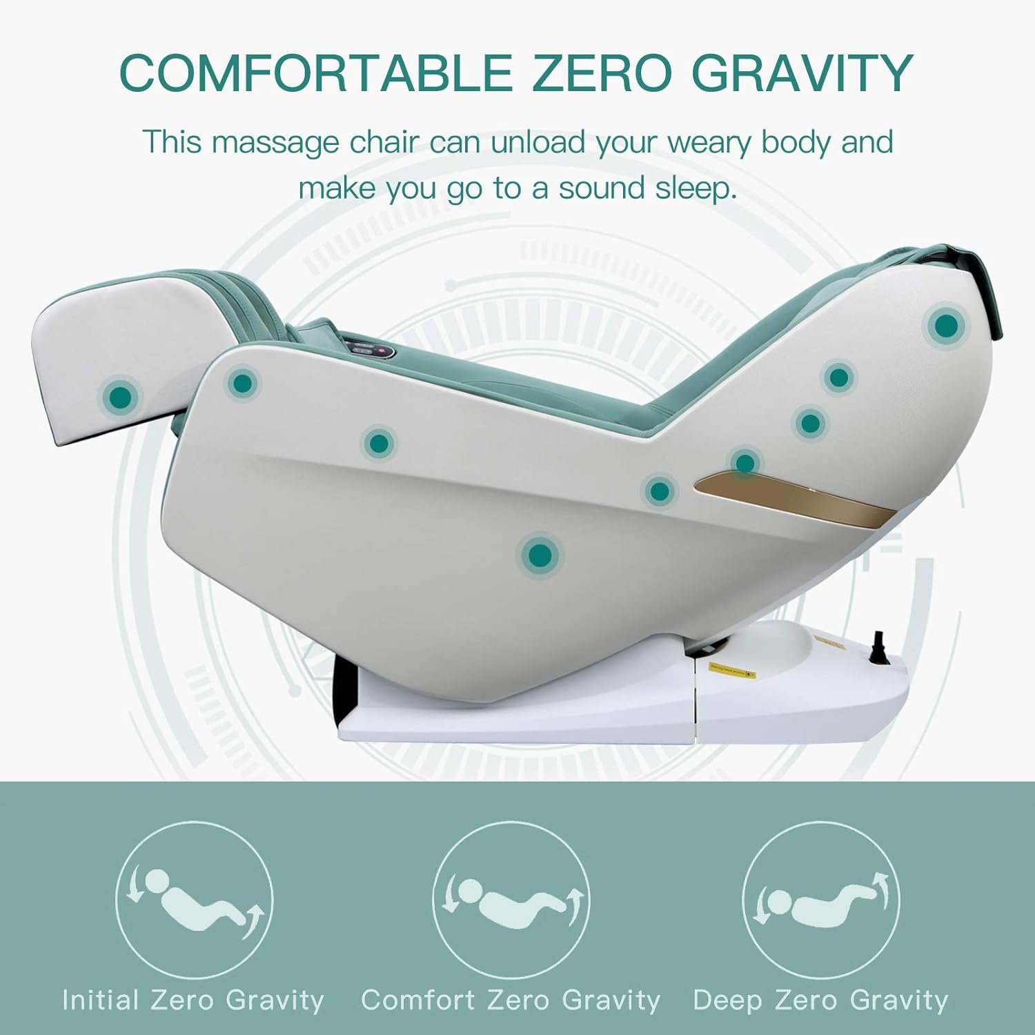 Nager Massage Chair 48 Inch Super Long SL Curve Cradle Floating Zero Gravity Design Electric Massage Chair with Multi-dimensional Manipulator Simulation Hand Massage for Full Body Massage Chair, Green