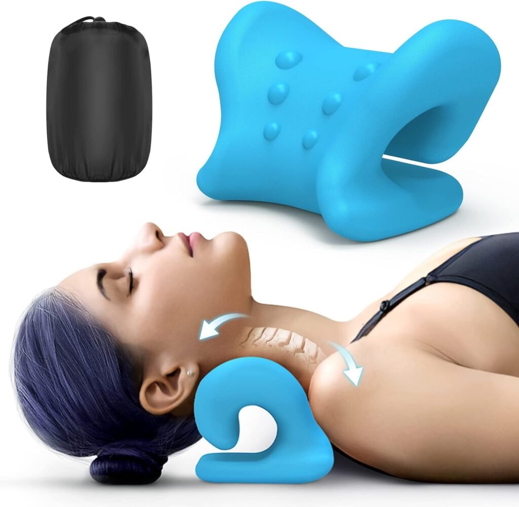 Octifie Odorless Neck Stretcher for Neck Pain Relief, Ergonomic Neck Cloud Cervical Traction Device Chiropractic Pillow for Spine Alignment, Neck and Shoulder Relaxer for TMJ Headache Muscle Tension