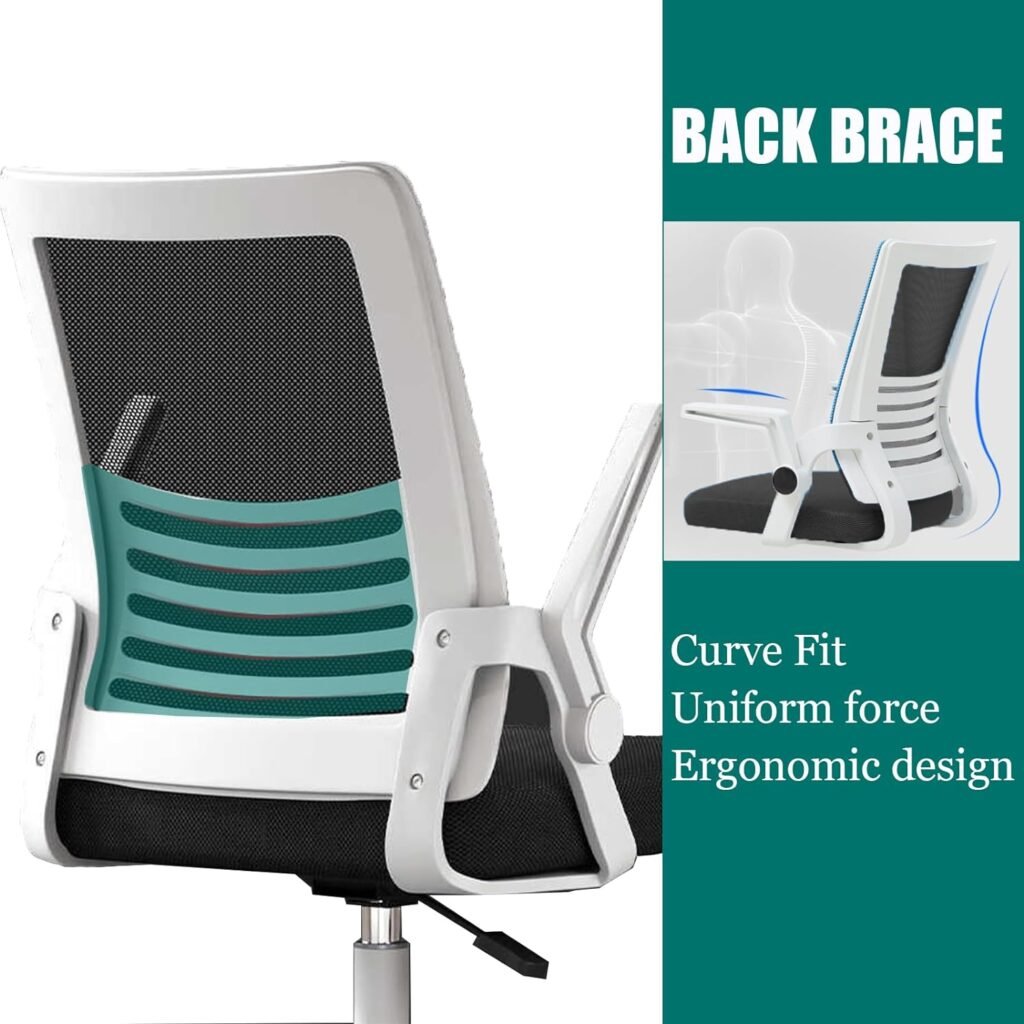 Office Chair Ergonomic Desk Mesh ComputerChair with Lumbar Support Armrest Executive Swivel Chair with Wheel Gaming Chair for Home Office Work Study