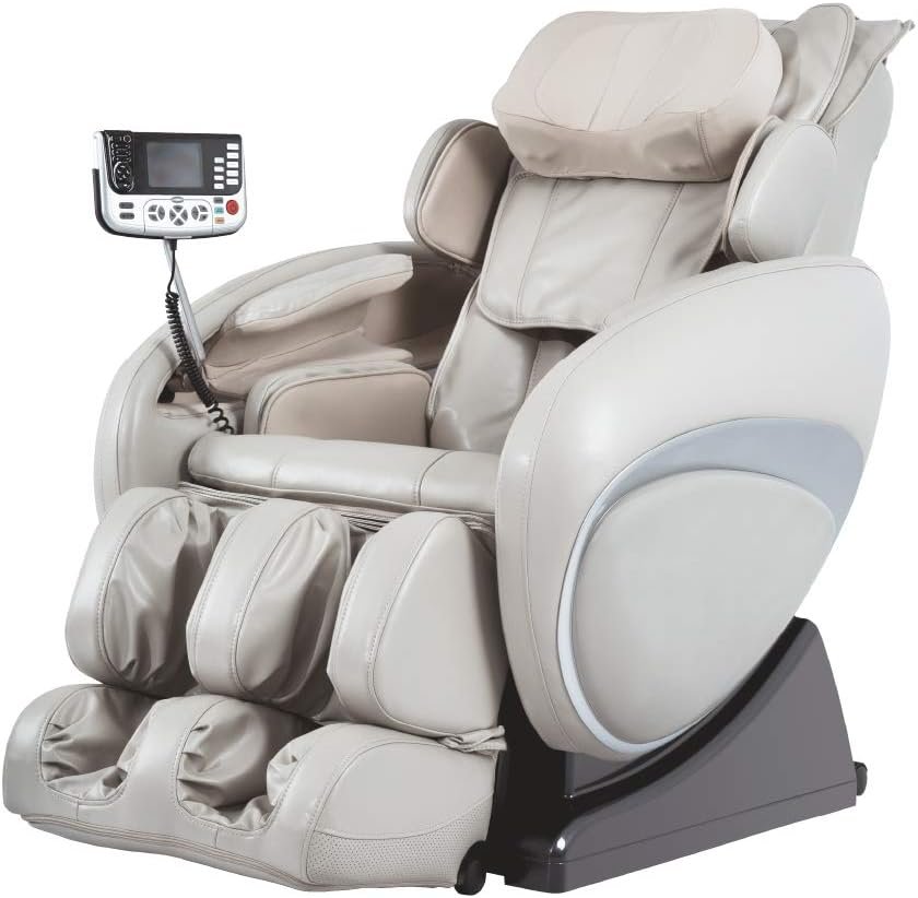 Osaki OS-4000T Zero Gravity Computer Body Scan Reclining Full Body Massage Chair with Foot Roller, Seat Vibration, and Remote Control, Taupe