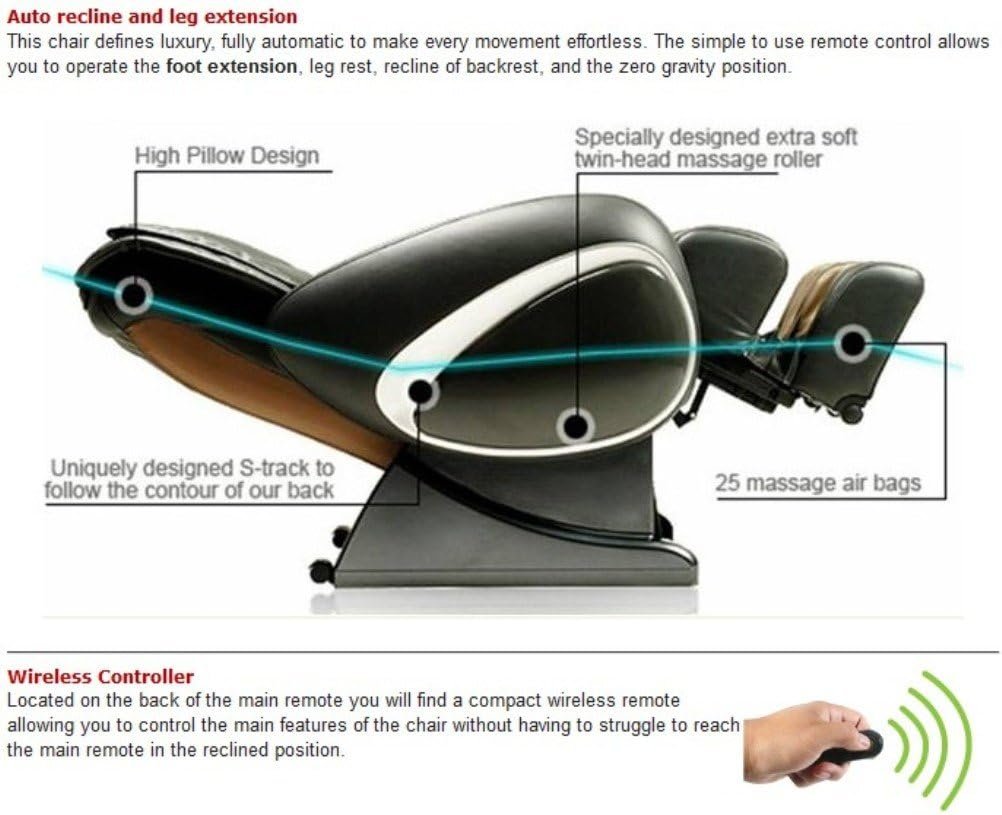 Osaki OS-4000T Zero Gravity Computer Body Scan Reclining Full Body Massage Chair with Foot Roller, Seat Vibration, and Remote Control, Taupe