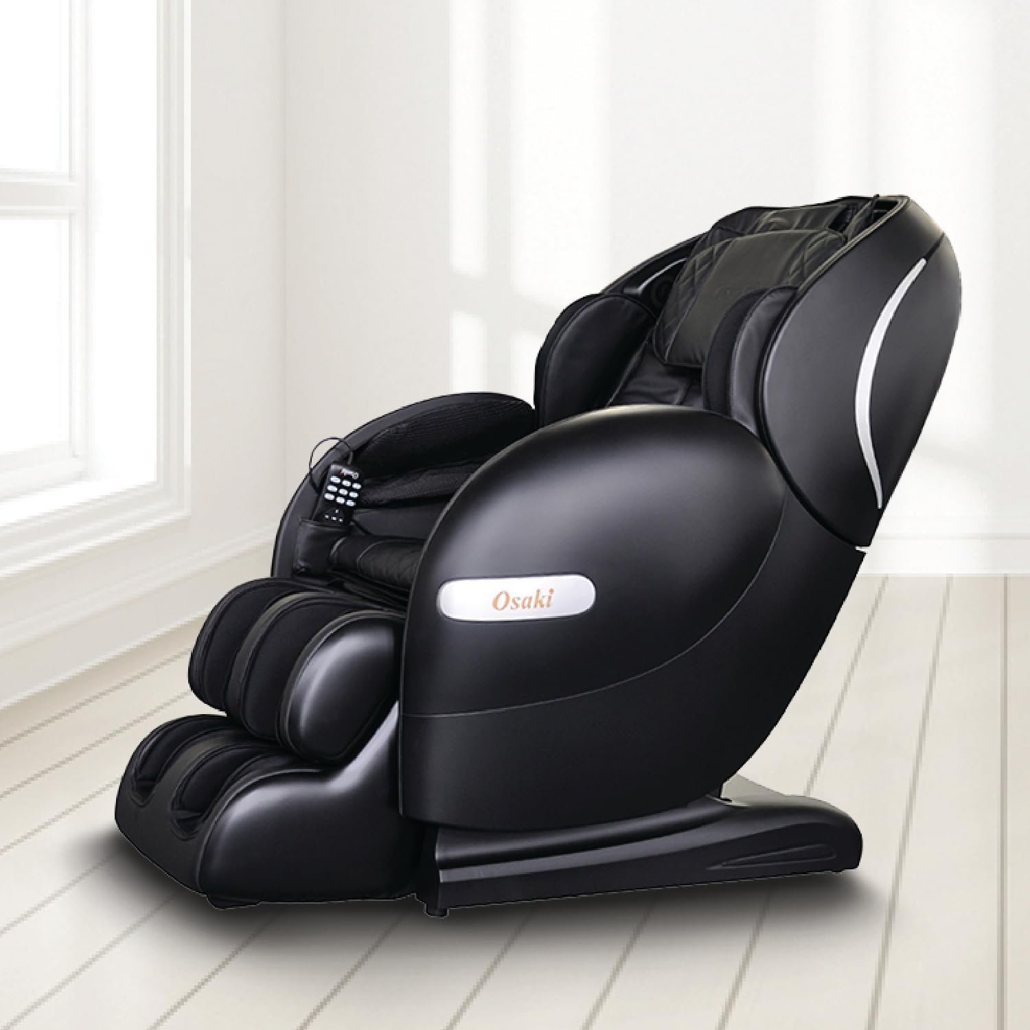 Osaki Taupe OS-Monarch Zero Gravity 3D SL-Track Chair with Space Saving Technology in Cream, Bluetooth Connection for Speaker, 9 Unique Auto-Programs, 4 Massage Styles, USB Connector, One Size Fits